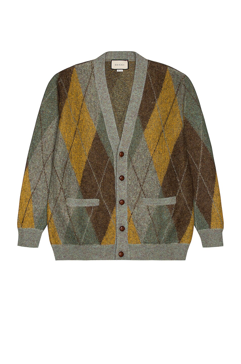 Image 1 of Gucci Knit Cardigan in Salvia & Multicolor