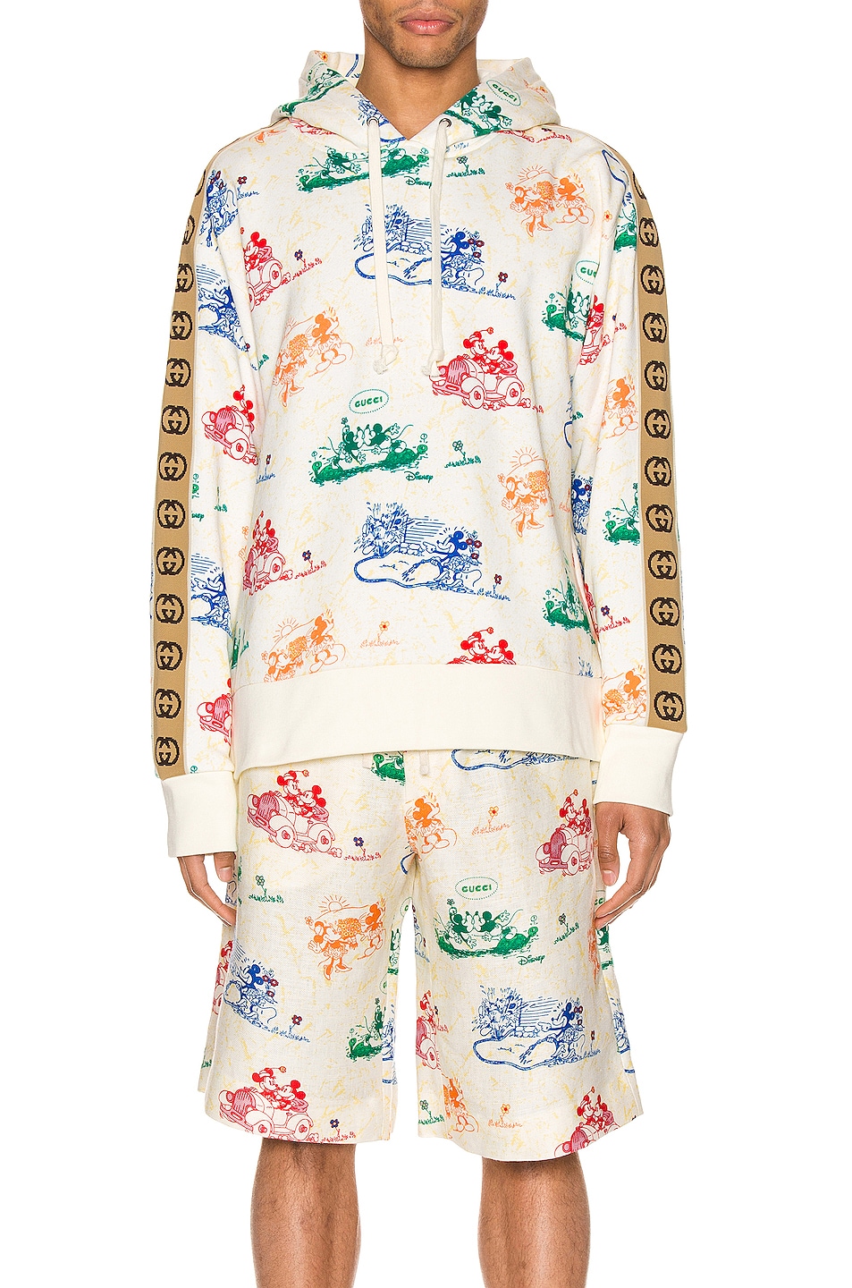 Image 1 of Gucci x Disney Printed Cotton Sweatshirt in Ivory & Multi