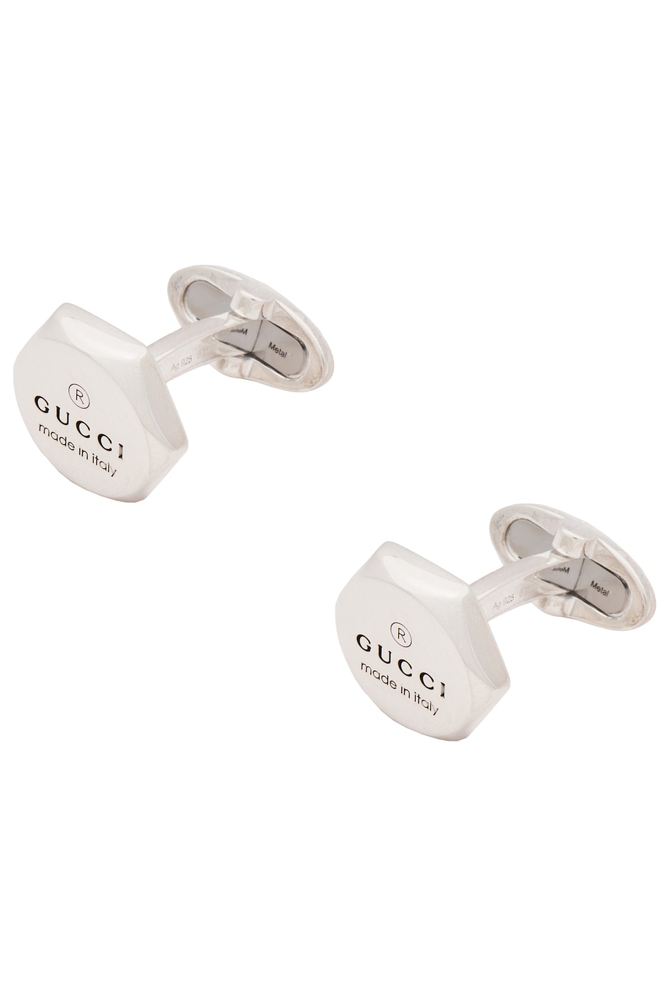 Shop Gucci Trademark Cufflinks In Silver