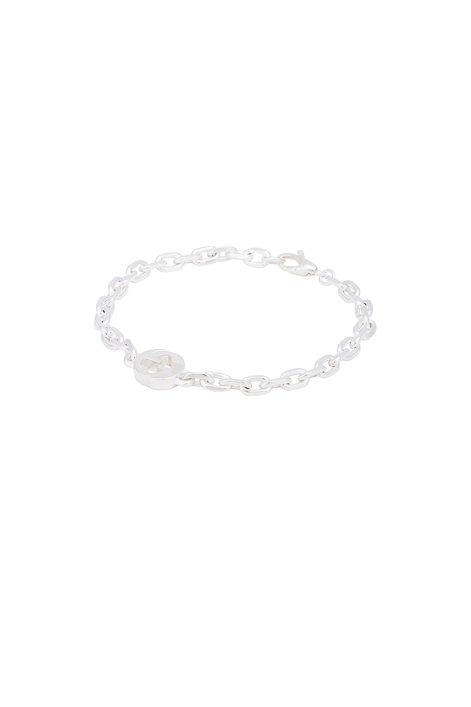 Shop Gucci Interlocking G Bracelet In Sterling Silver