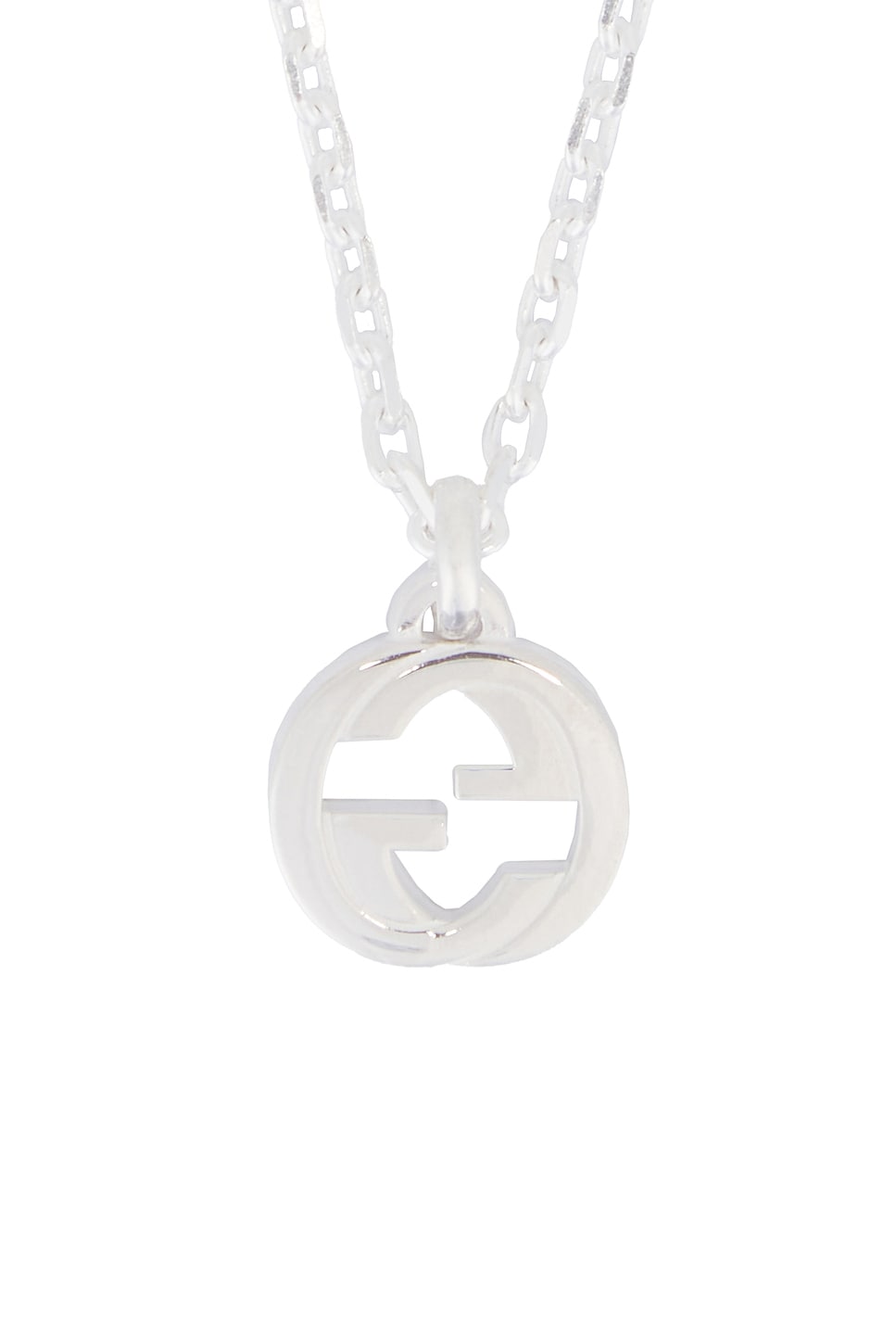 Shop Gucci Interlocking G Necklace In Sterling Silver