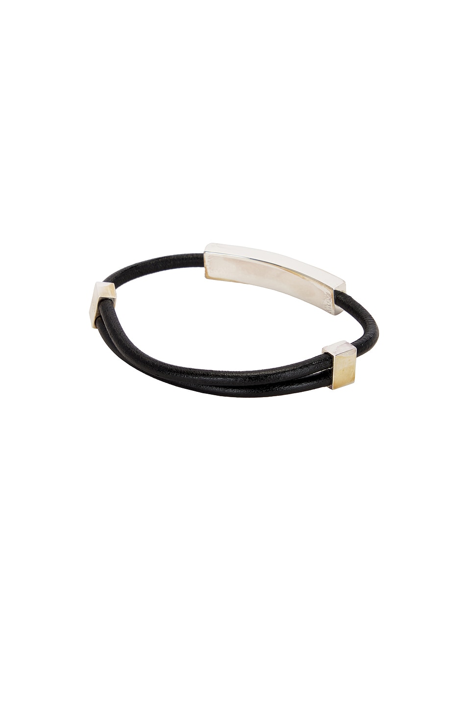 Shop Gucci Diagonal Interlocking G Bracelet In Silver & Black