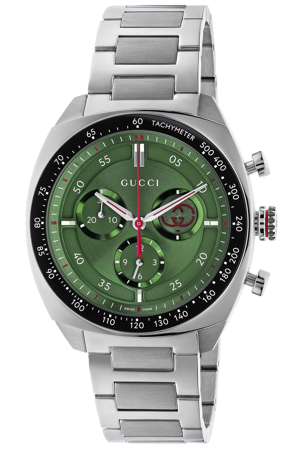 Shop Gucci Interlocking G 41mm Watch In Steel & Green