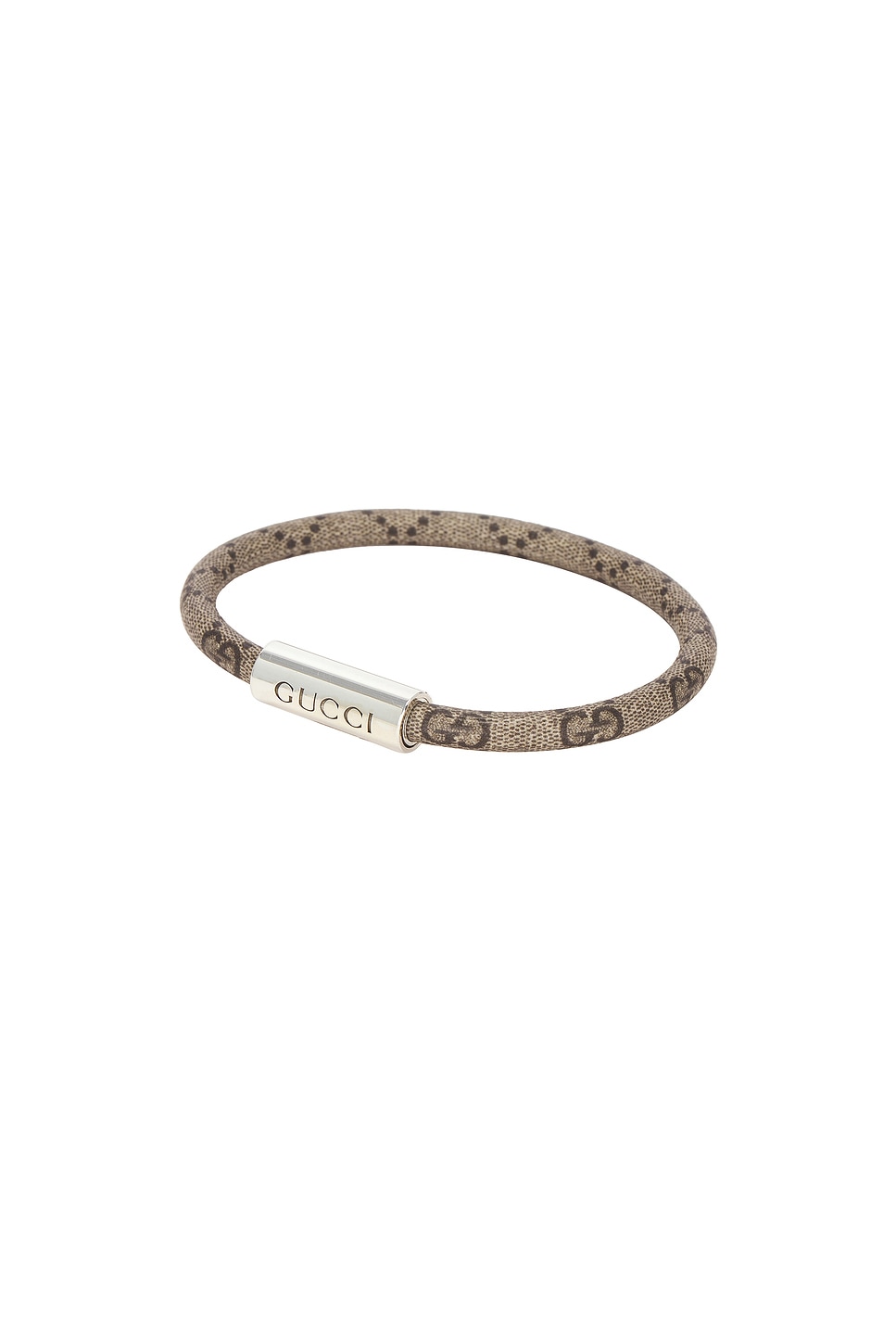 Shop Gucci Trademark Oval Bracelet In Beige