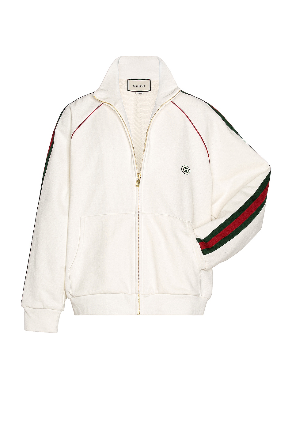 Gucci Track Jacket in Ivory & Green & Red | FWRD