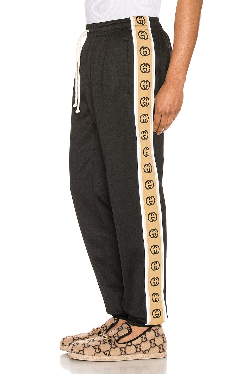 Image 1 of Gucci Loose Technical Jersey Jogging Pant in Black & Multi
