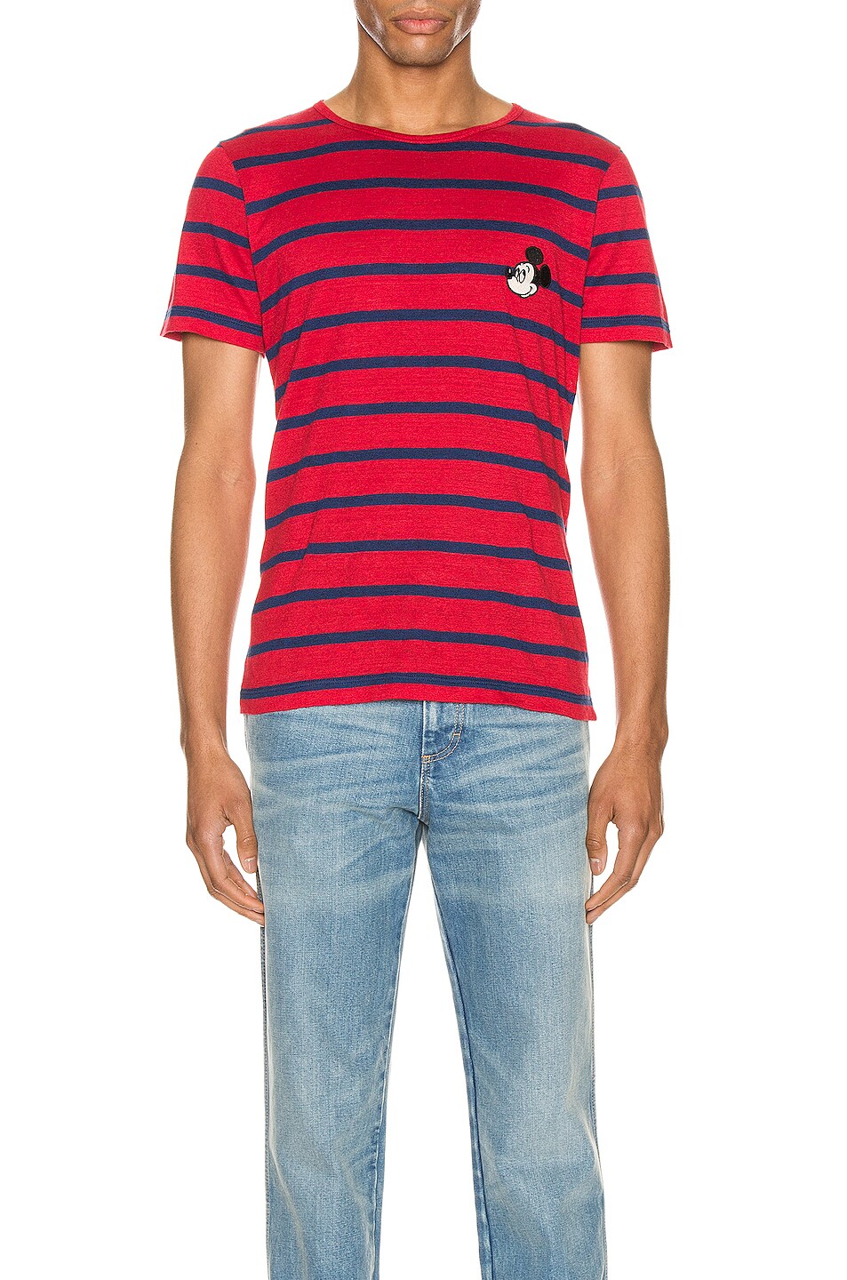 Image 1 of Gucci x Disney Linen T-Shirt in Red & Inchiostro