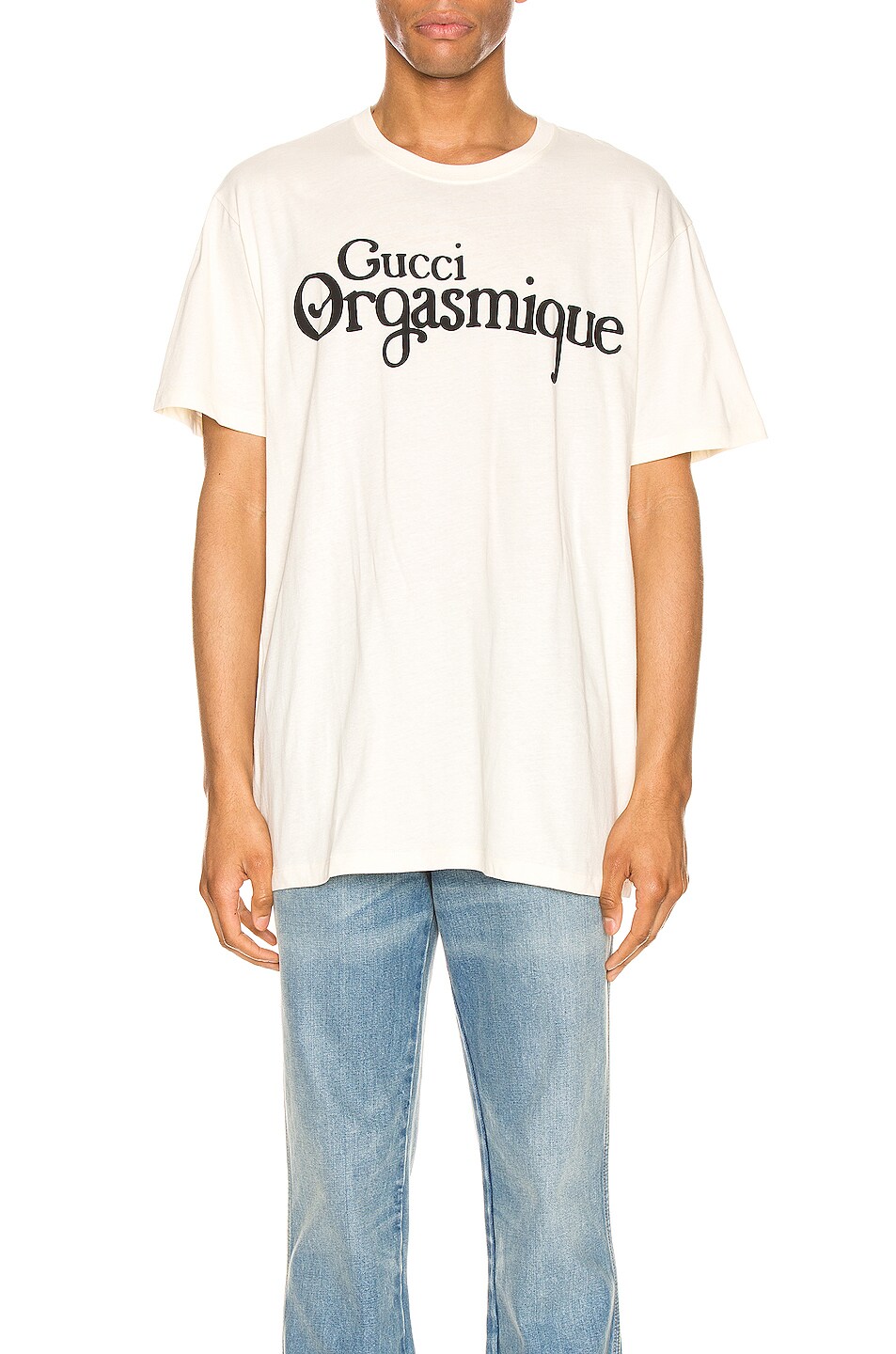 Image 1 of Gucci Graphic Tee in Natural & Black
