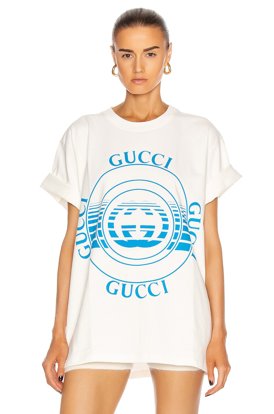 Image 1 of Gucci Logo Tee in Sunlight & Cobalt