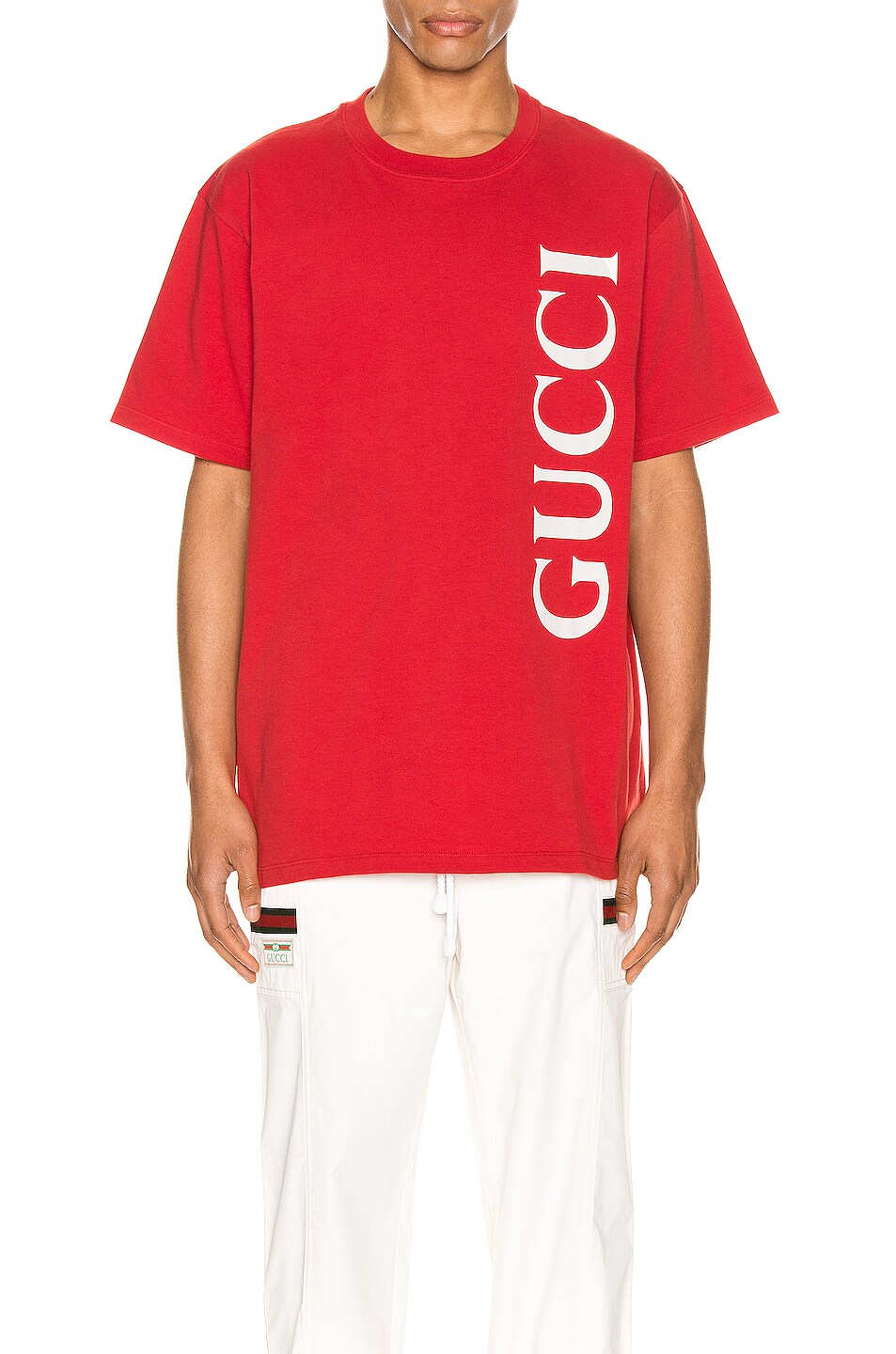 Image 1 of Gucci Print Oversize Tee in Brick & White