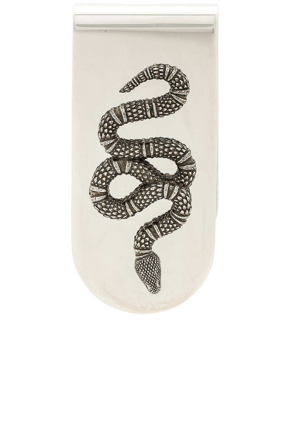 Image 1 of Gucci Snake Motif Money Clip in Sterling Silver & Black