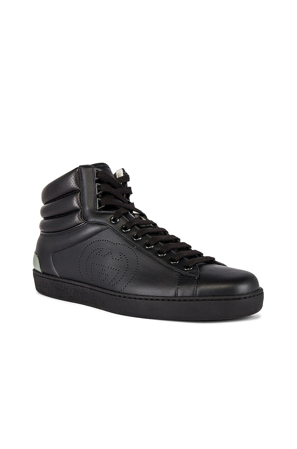 Image 1 of Gucci New Ace High Top Sneaker in Black & Grey