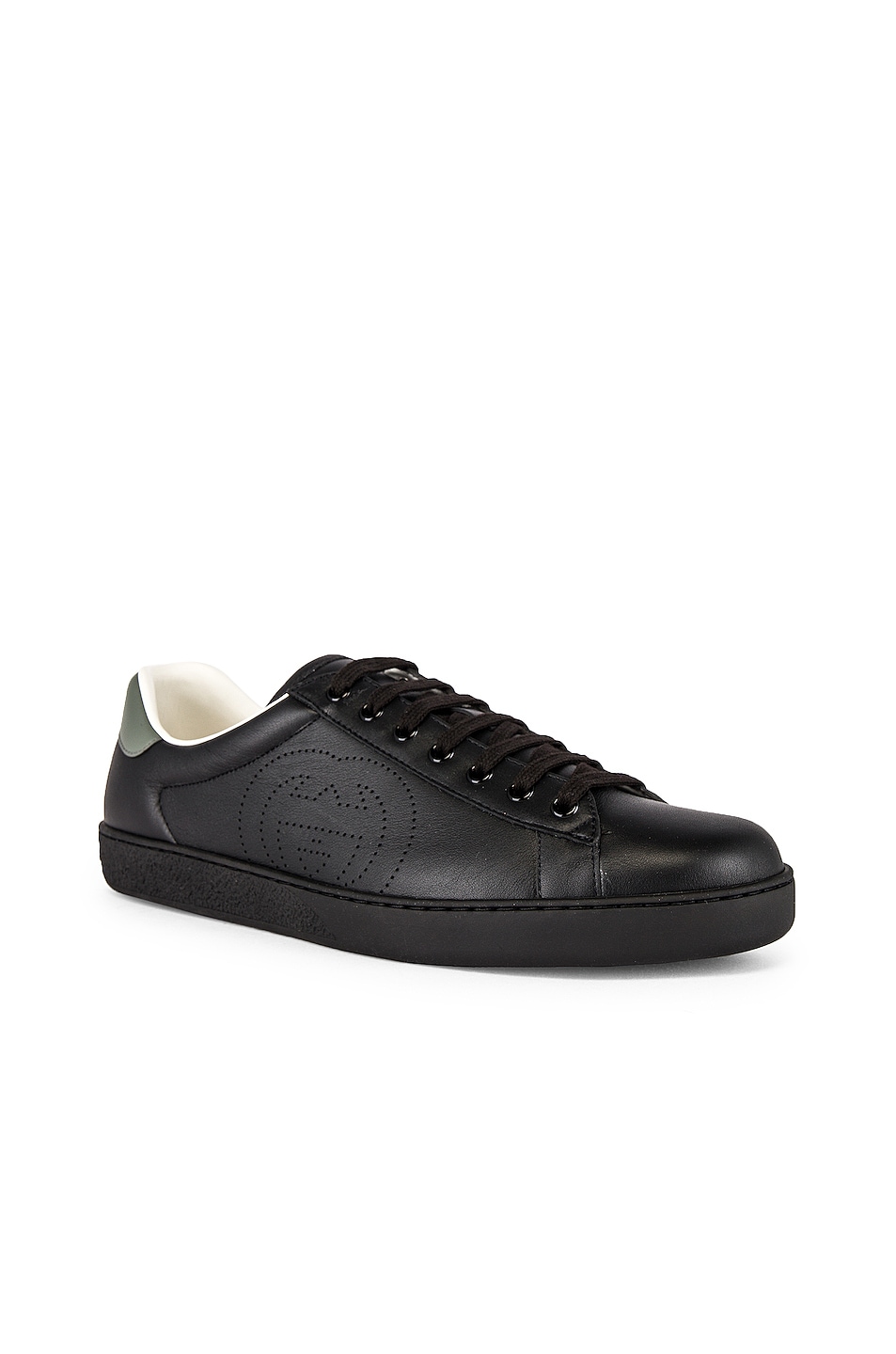 Image 1 of Gucci New Ace Low Top Sneaker in Black & Black & Swamp Grey