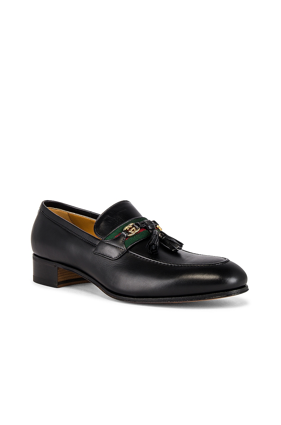 Image 1 of Gucci Paride Loafer in Black & Green & Red