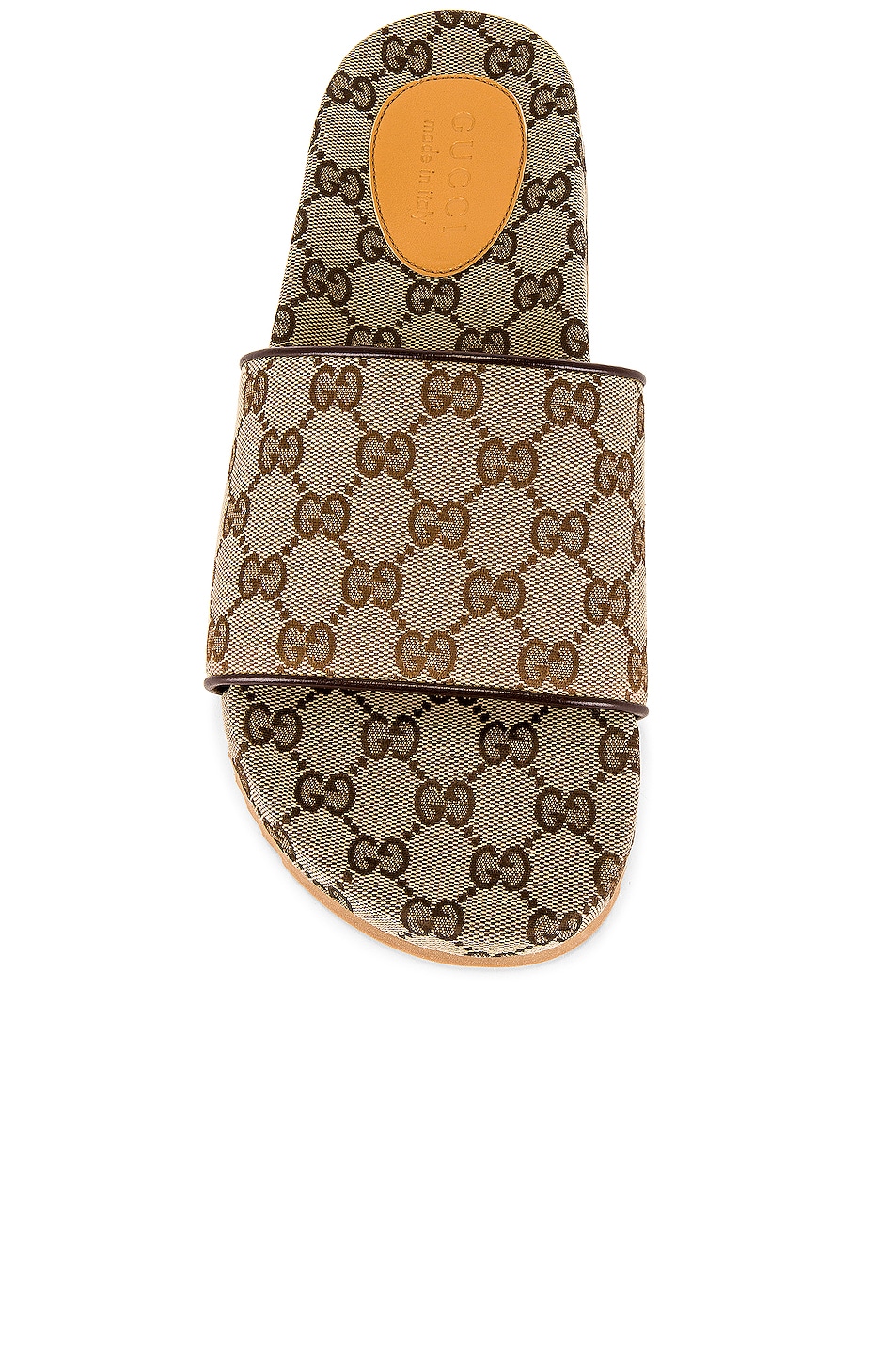 Gucci Sideline Slide in Beige Ebony & Light Brown | FWRD