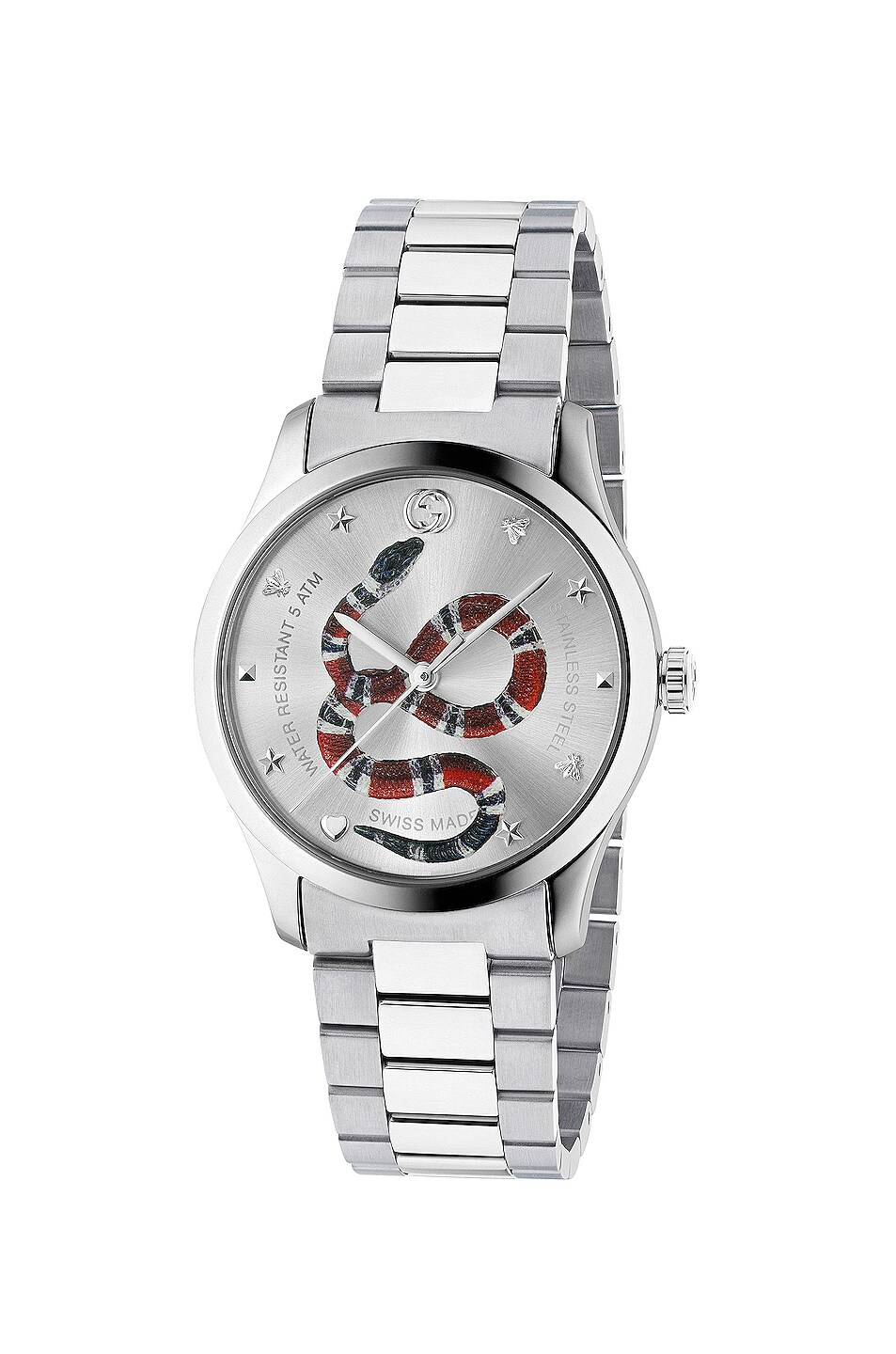 Image 1 of Gucci 38MM G-Timeless Snake Bracelet Watch in Silver