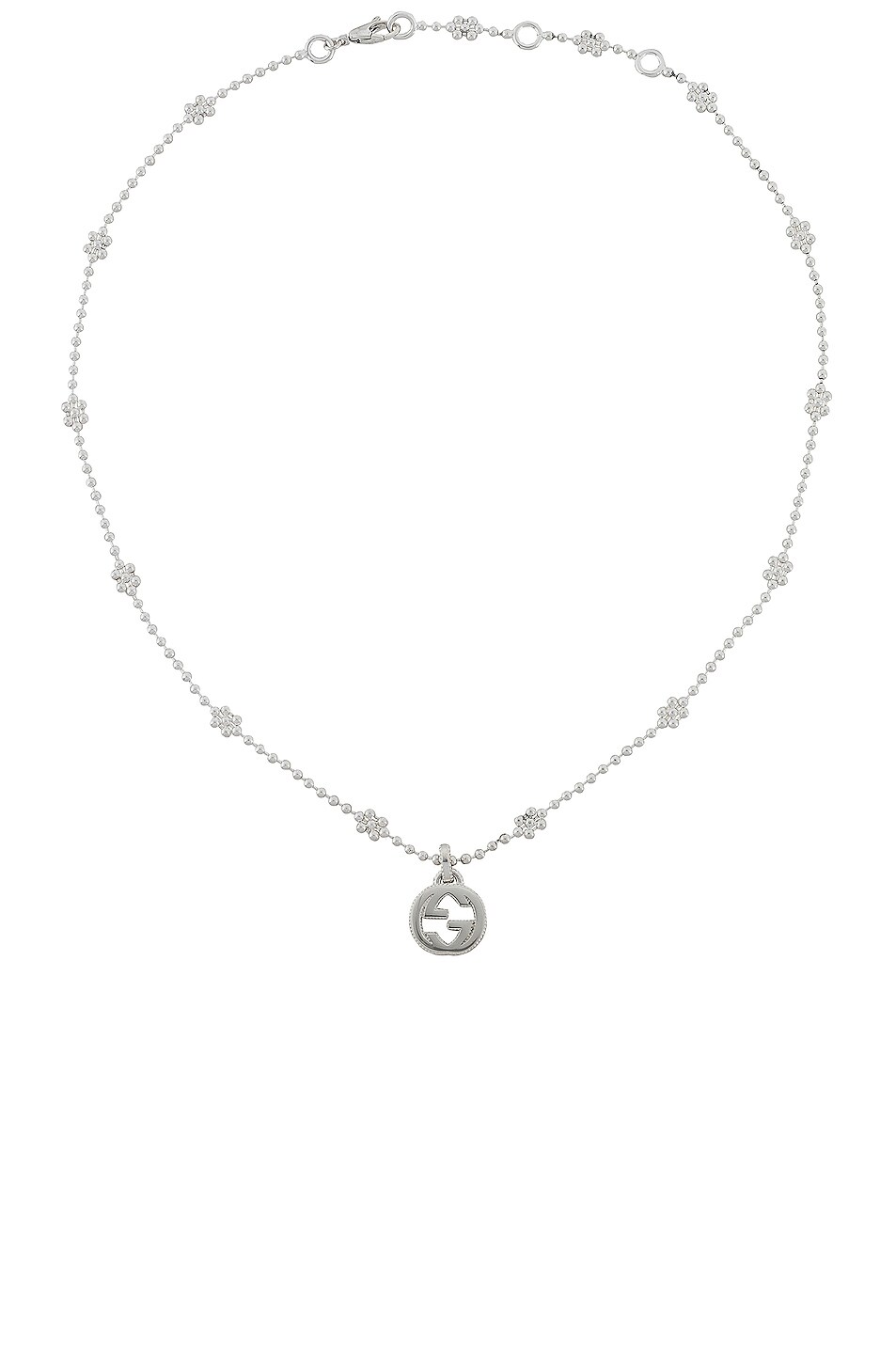 Image 1 of Gucci Interlocking G Pendant Necklace in Sterling Silver