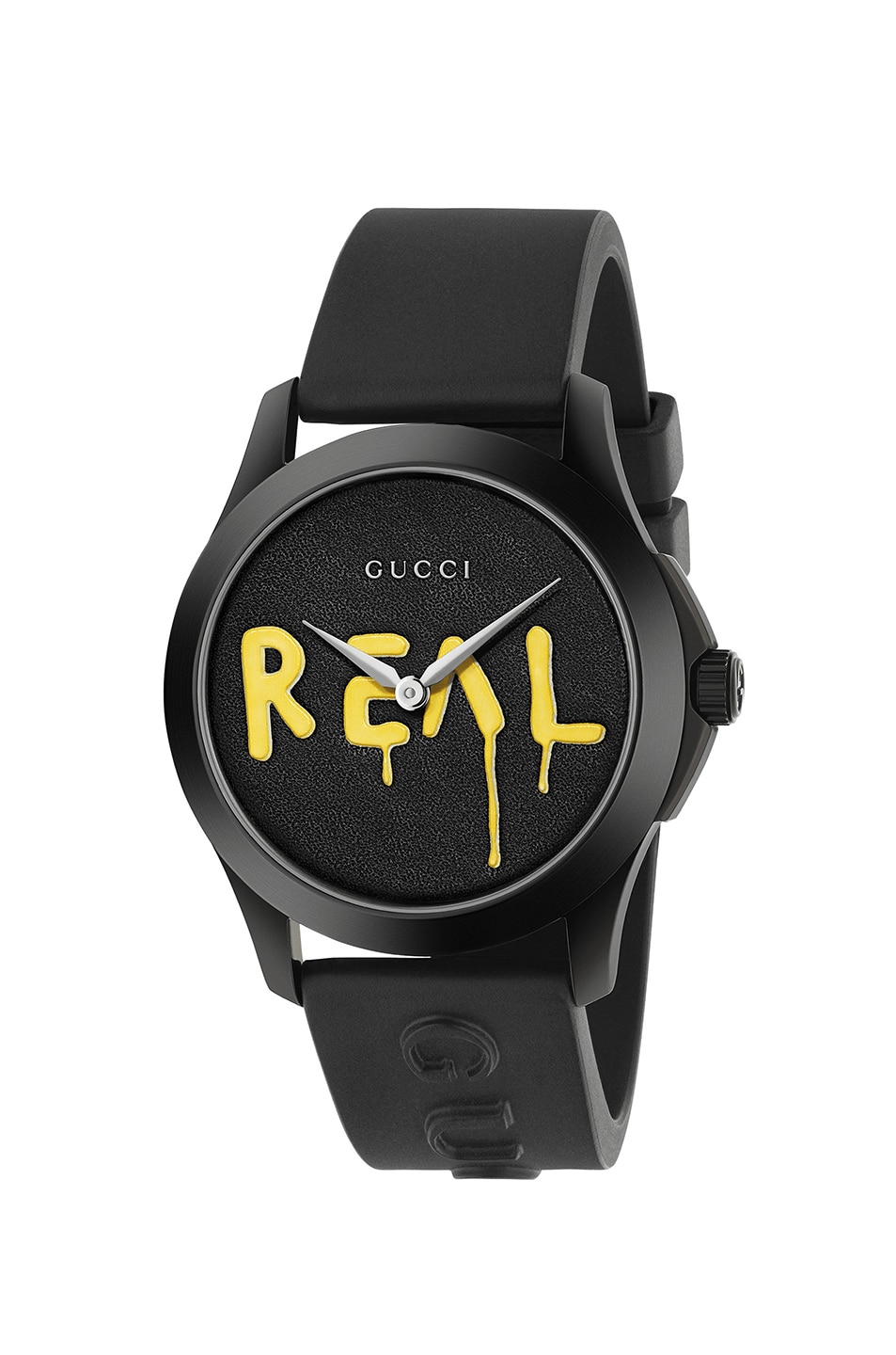 Image 1 of Gucci 38MM G-Timeless "REAL" Motif Watch in Black