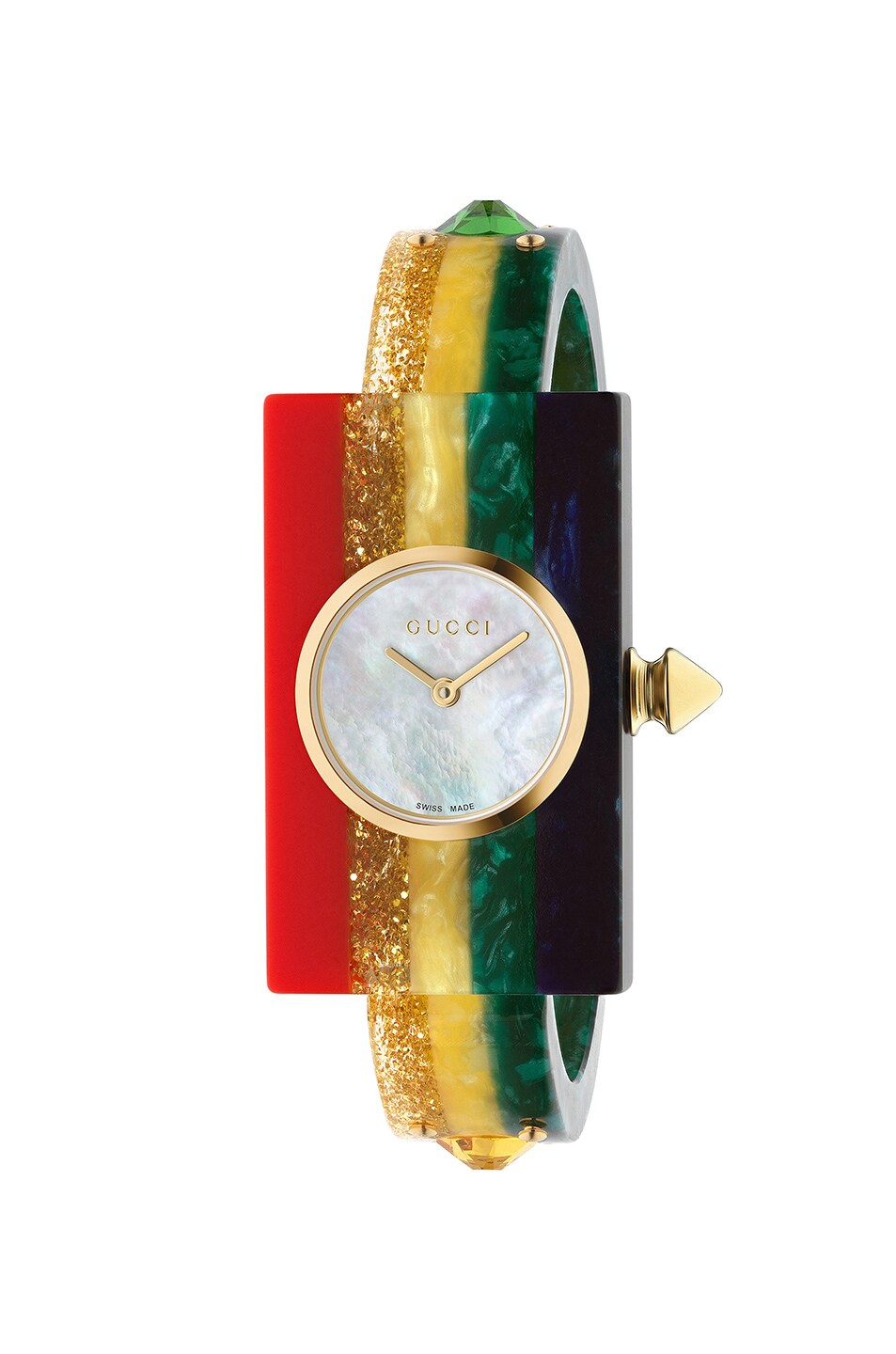 Image 1 of Gucci 24 x 40MM Plexiglas Bangle Watch in Rainbow