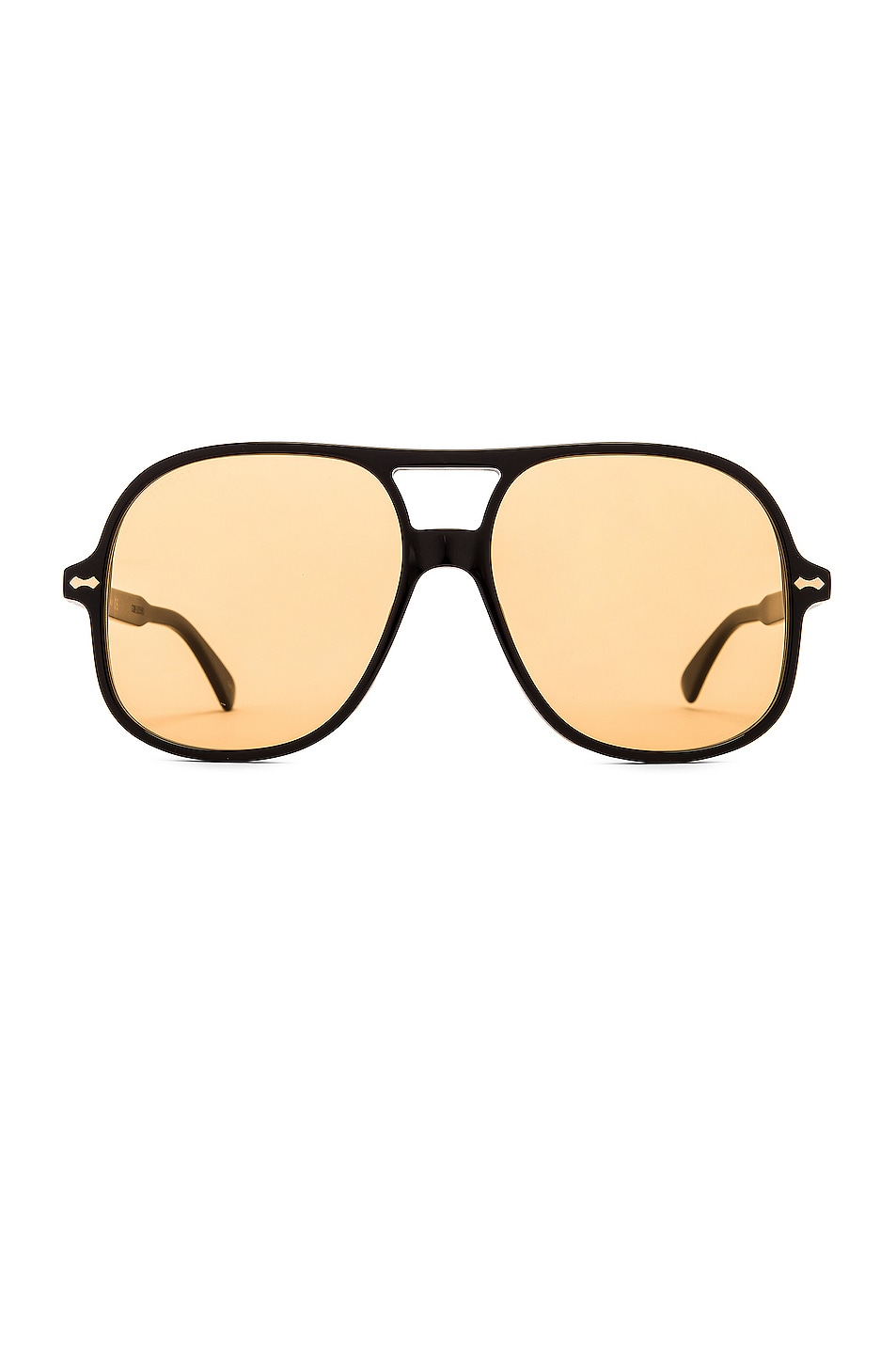 Image 1 of Gucci Aviator Sunglasses in Black & Yellow