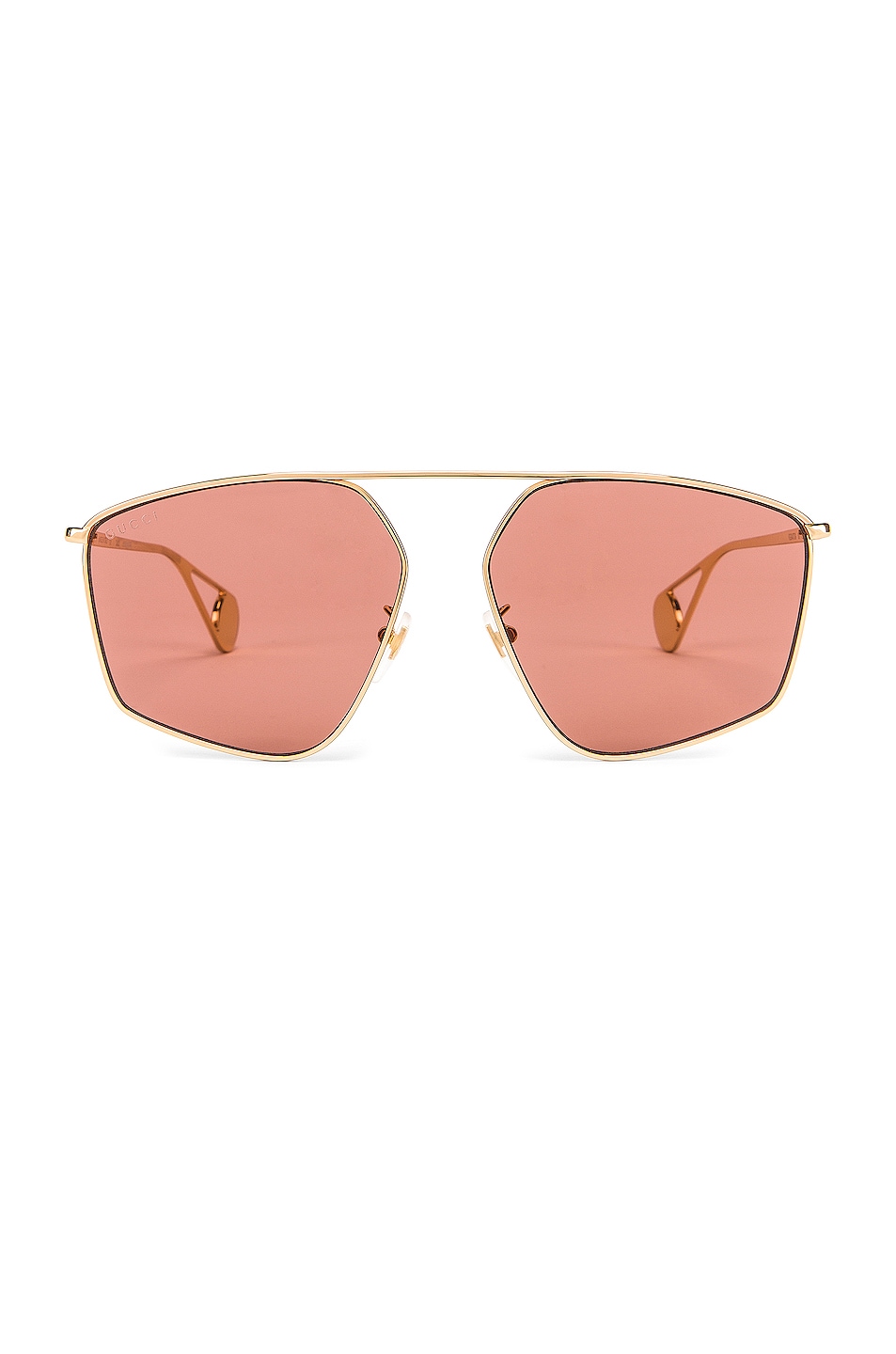 Image 1 of Gucci Shiny Gold Sunglasses in Red