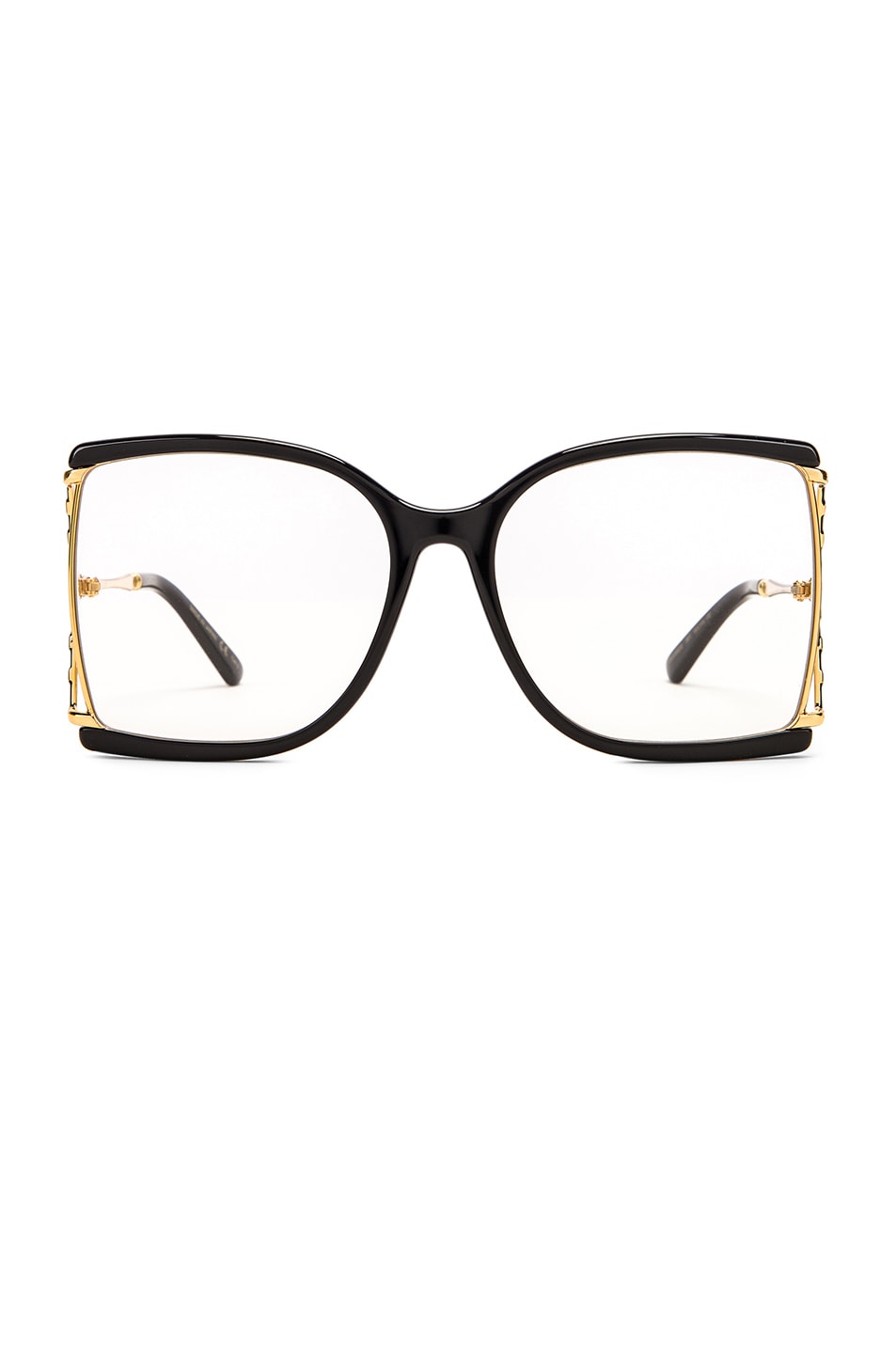 Image 1 of Gucci Oversized Butterfly Sunglasses in Black & Yellow & Clear