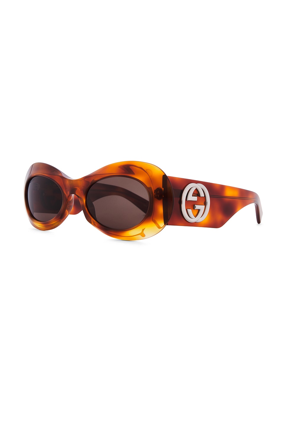 Shop Gucci Fifth Avenue Sunglasses In Havana & Brown