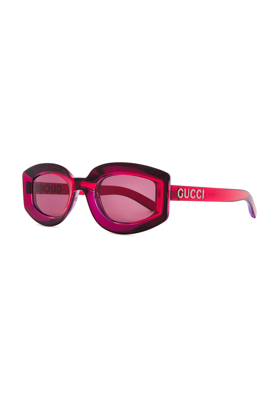 Shop Gucci Sunset Boulevard Sunglasses In Red & Violet