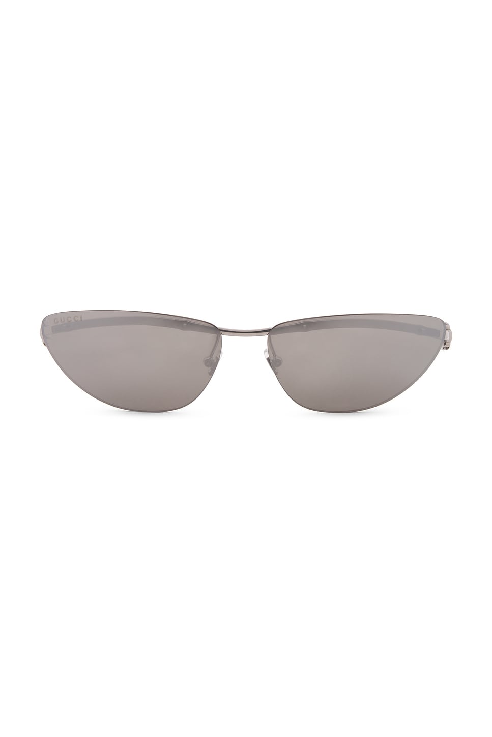 Shop Gucci Horsebit Top Bar Sunglasses In Silver & Grey