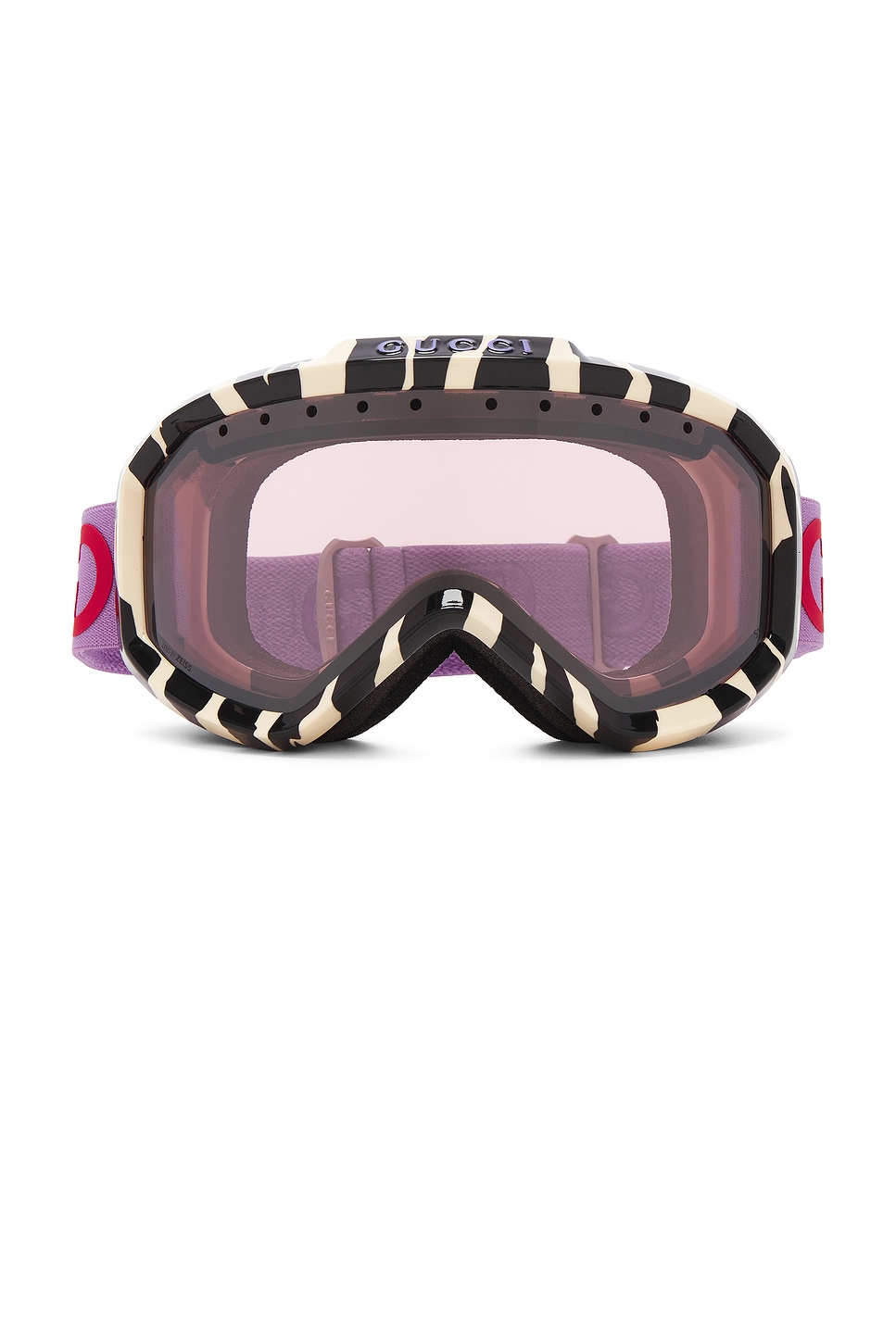 Gucci Ski Mask In Ivory  Violet  & Silver