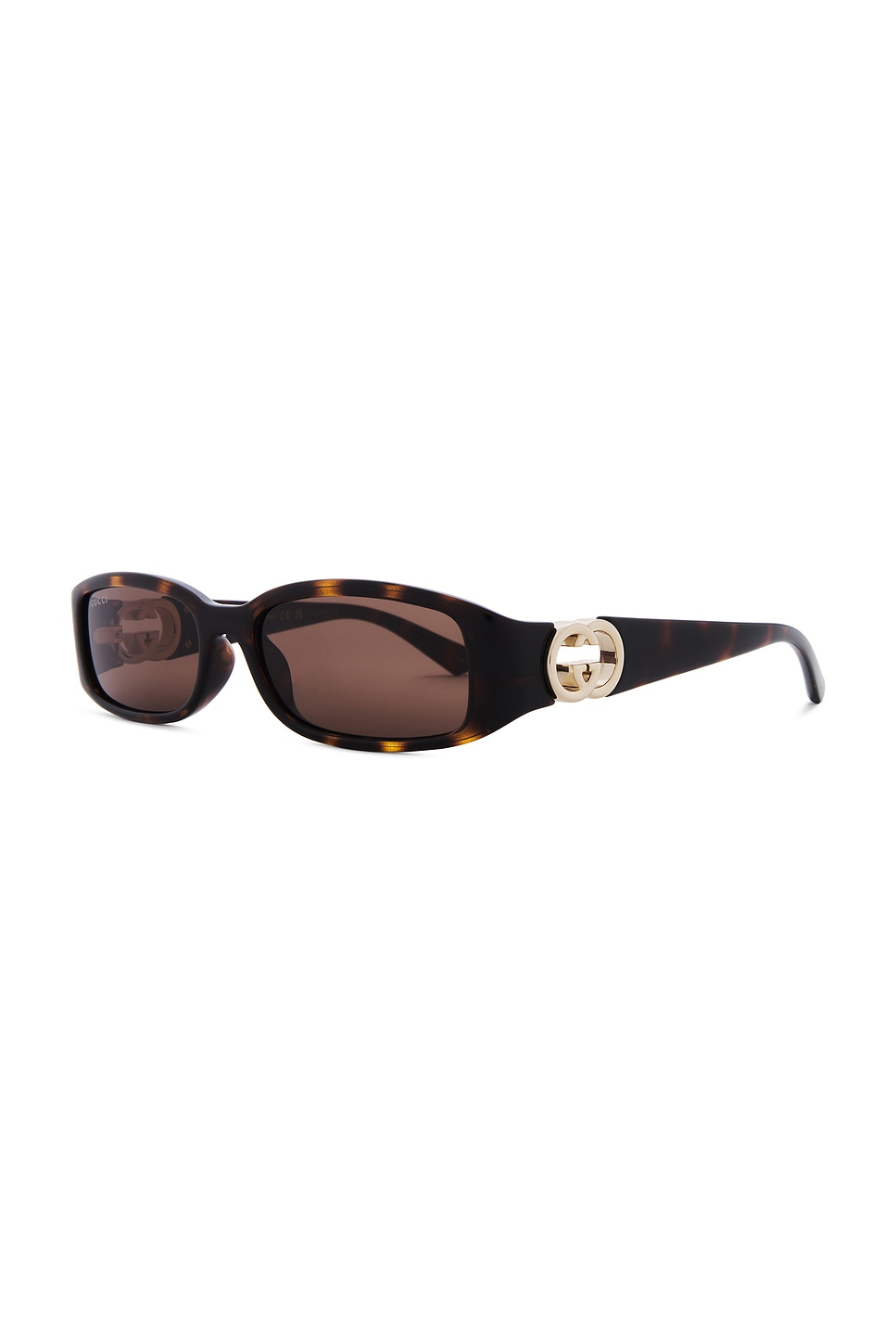 Shop Gucci Hailey Sunglasses In Dark Havana & Brown