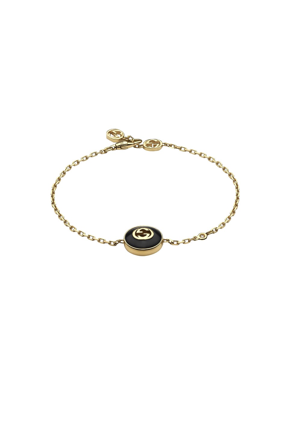 Image 1 of Gucci Black Onyx Diamond Pendant Bracelet in Yellow Gold