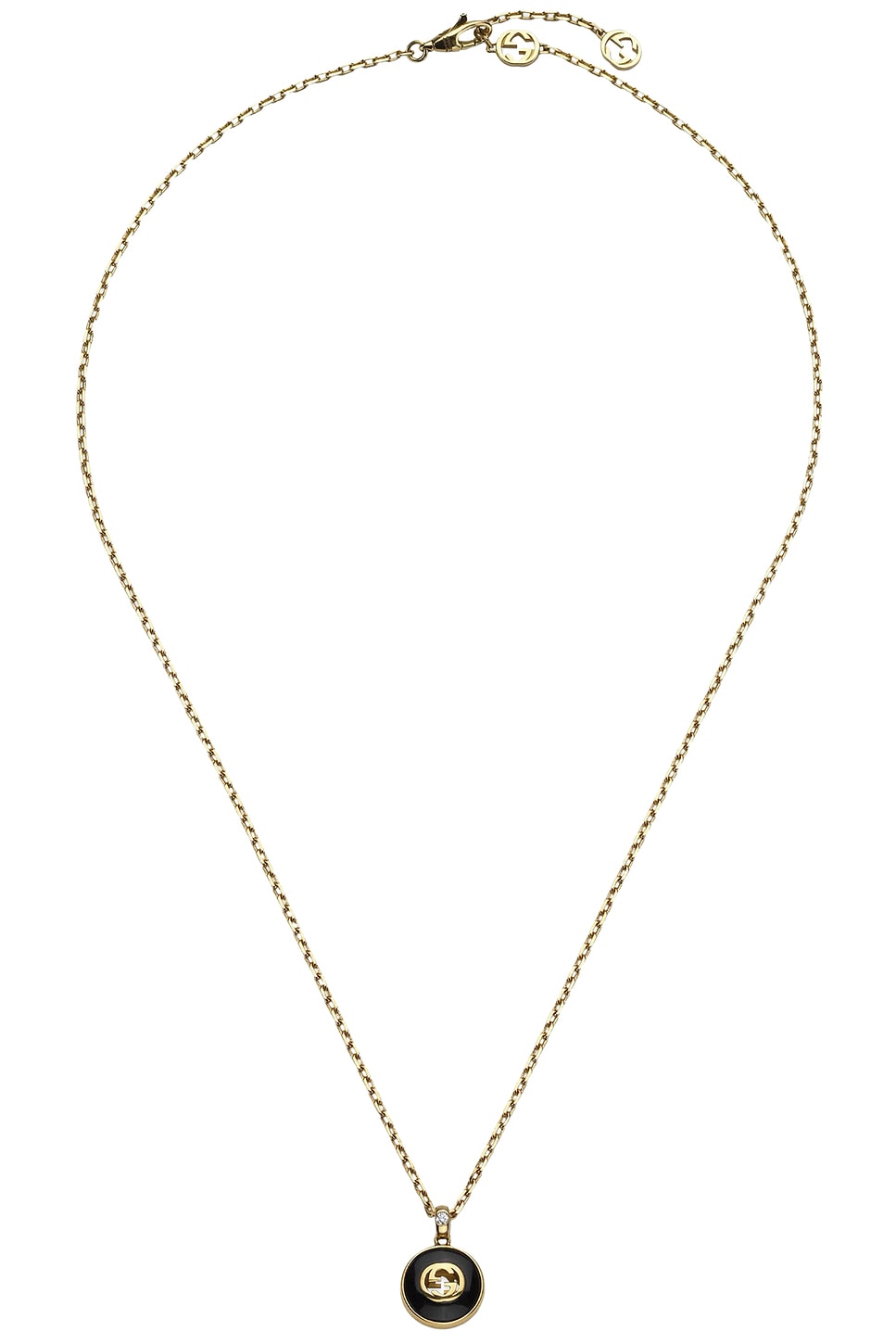 Image 1 of Gucci Black Onyx Diamond Pendant Necklace in Yellow Gold