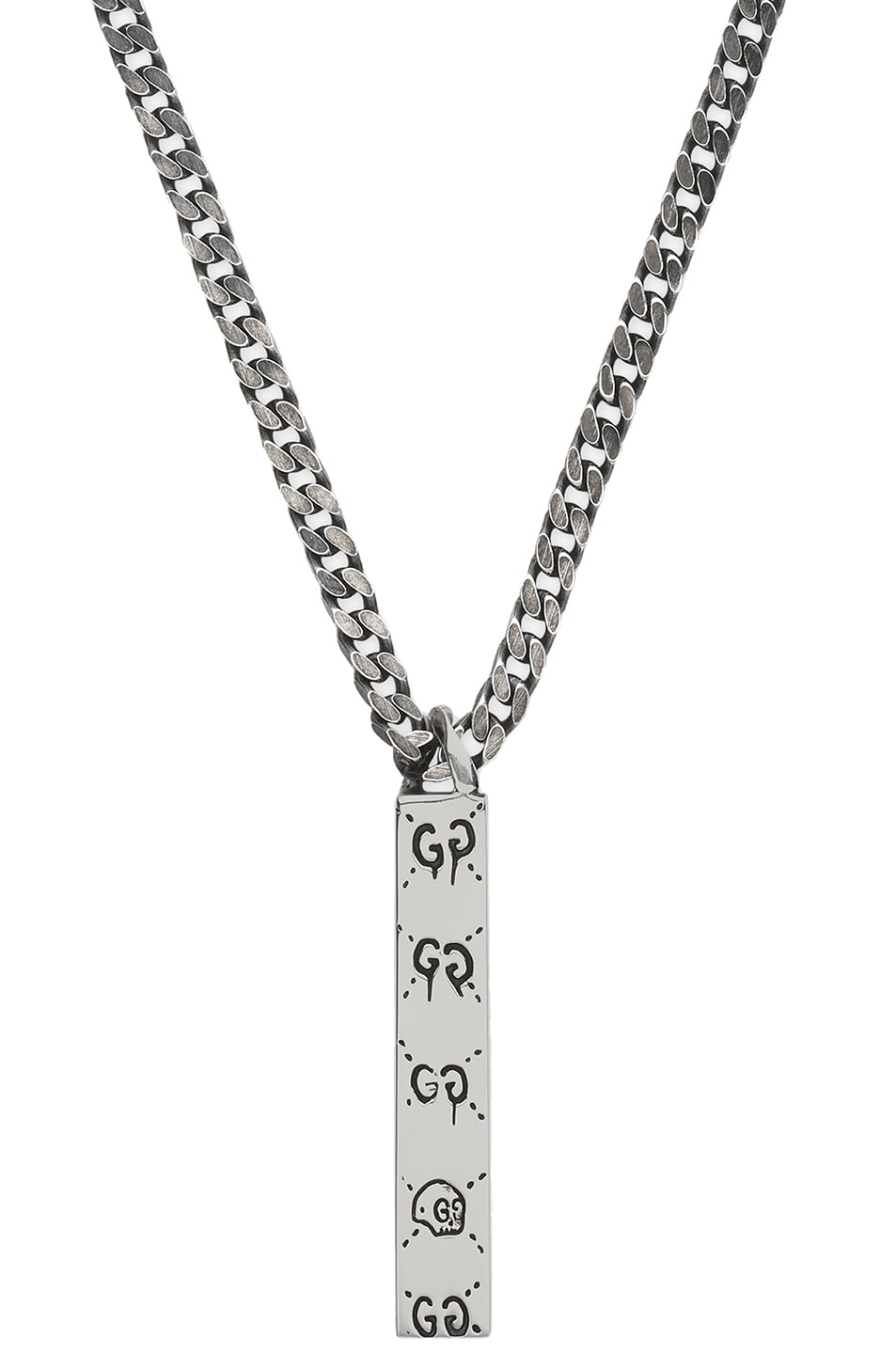 Image 1 of Gucci GucciGhost Necklace in Sterling Silver & Black