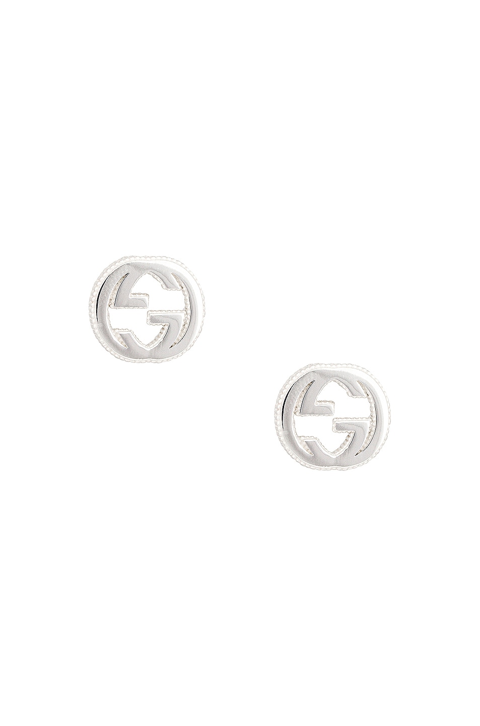 Image 1 of Gucci Interlocking G Stud Earrings in Sterling Silver