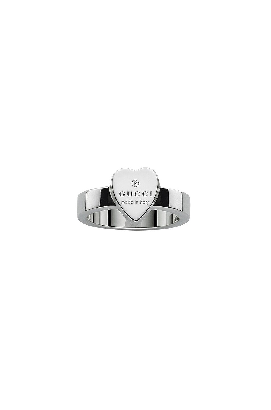 Image 1 of Gucci Trademark Thin Heart Ring in Sterling Silver