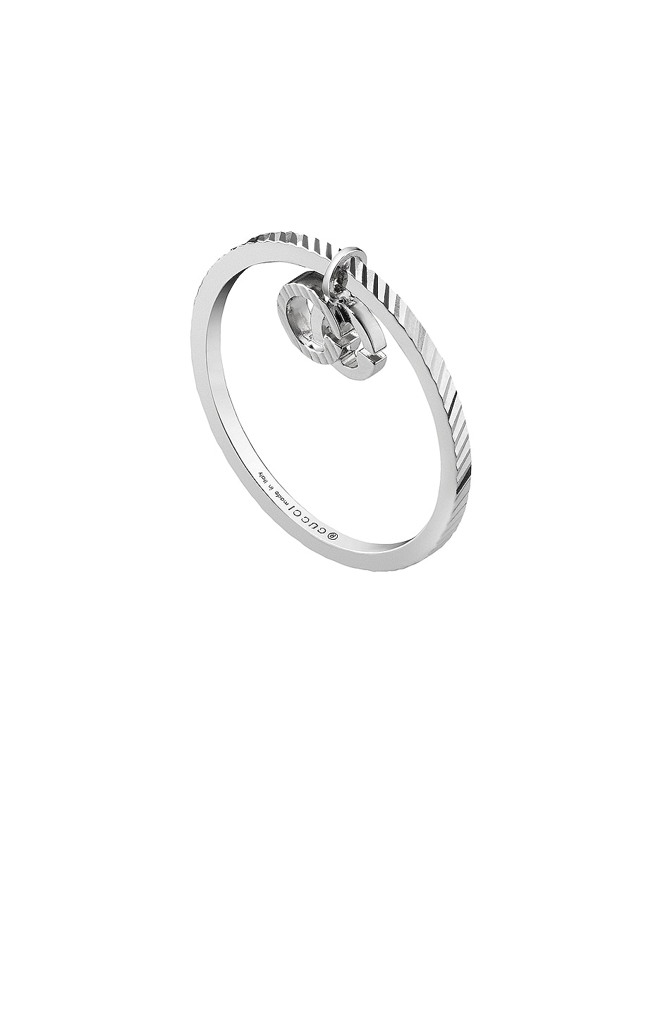 Image 1 of Gucci Running G Ring with GG Charm in White Gold