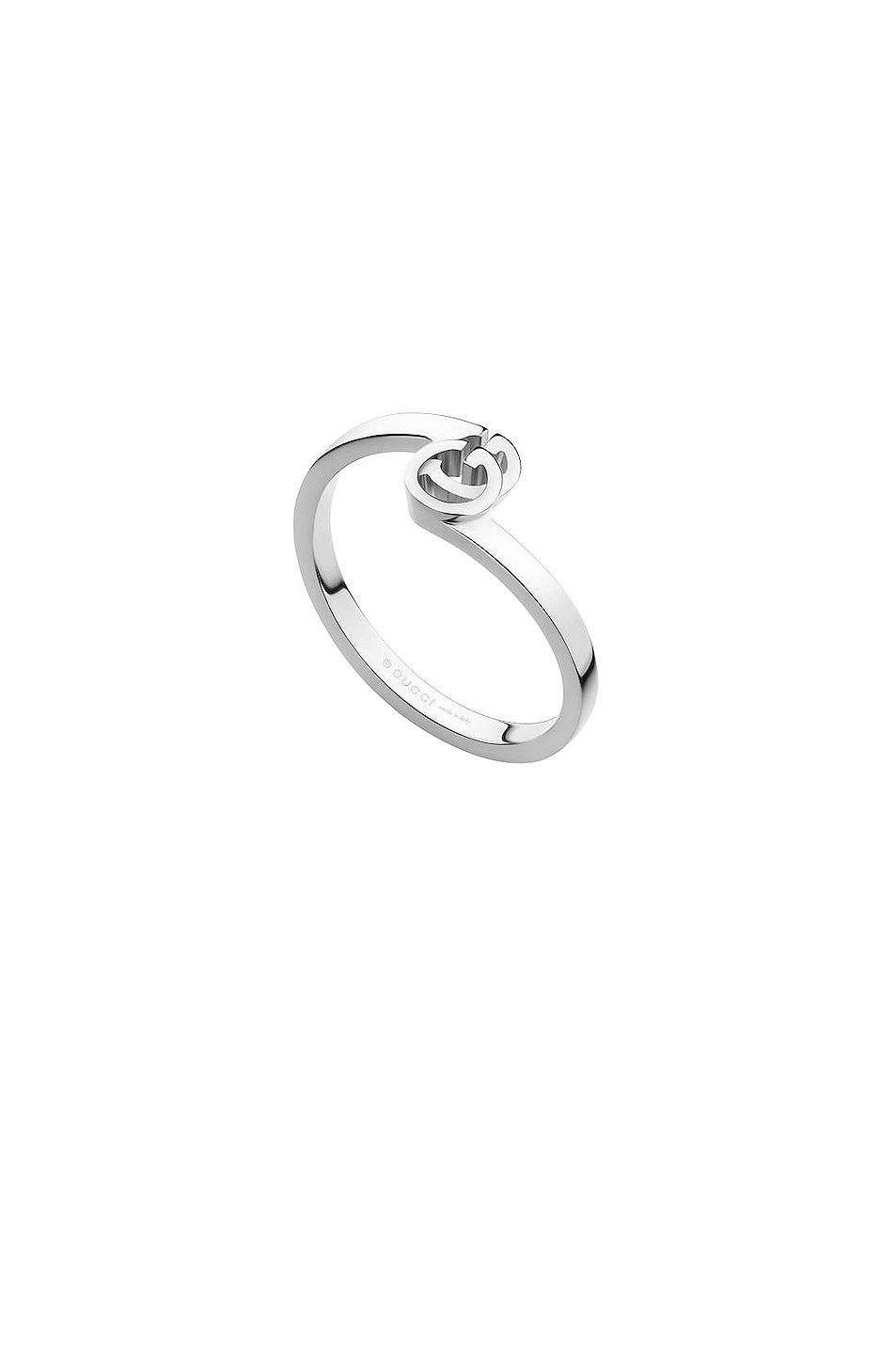 Image 1 of Gucci Running R Stacking Ring in White Gold
