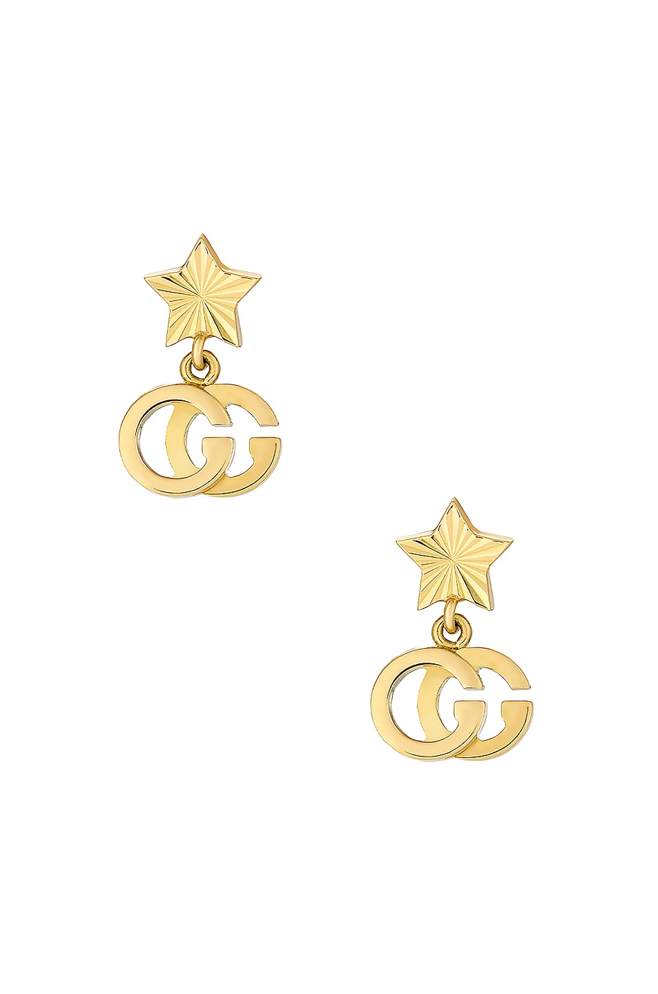 Image 1 of Gucci Running G Star Earrings in Yellow Gold