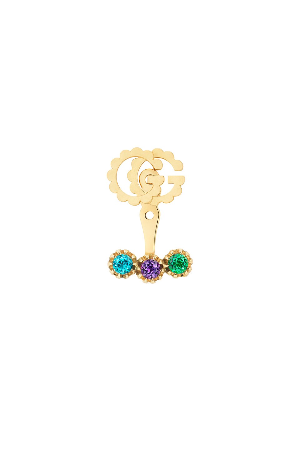 Image 1 of Gucci GG Running Single Earring in 18KT Yellow Gold & Multicolor