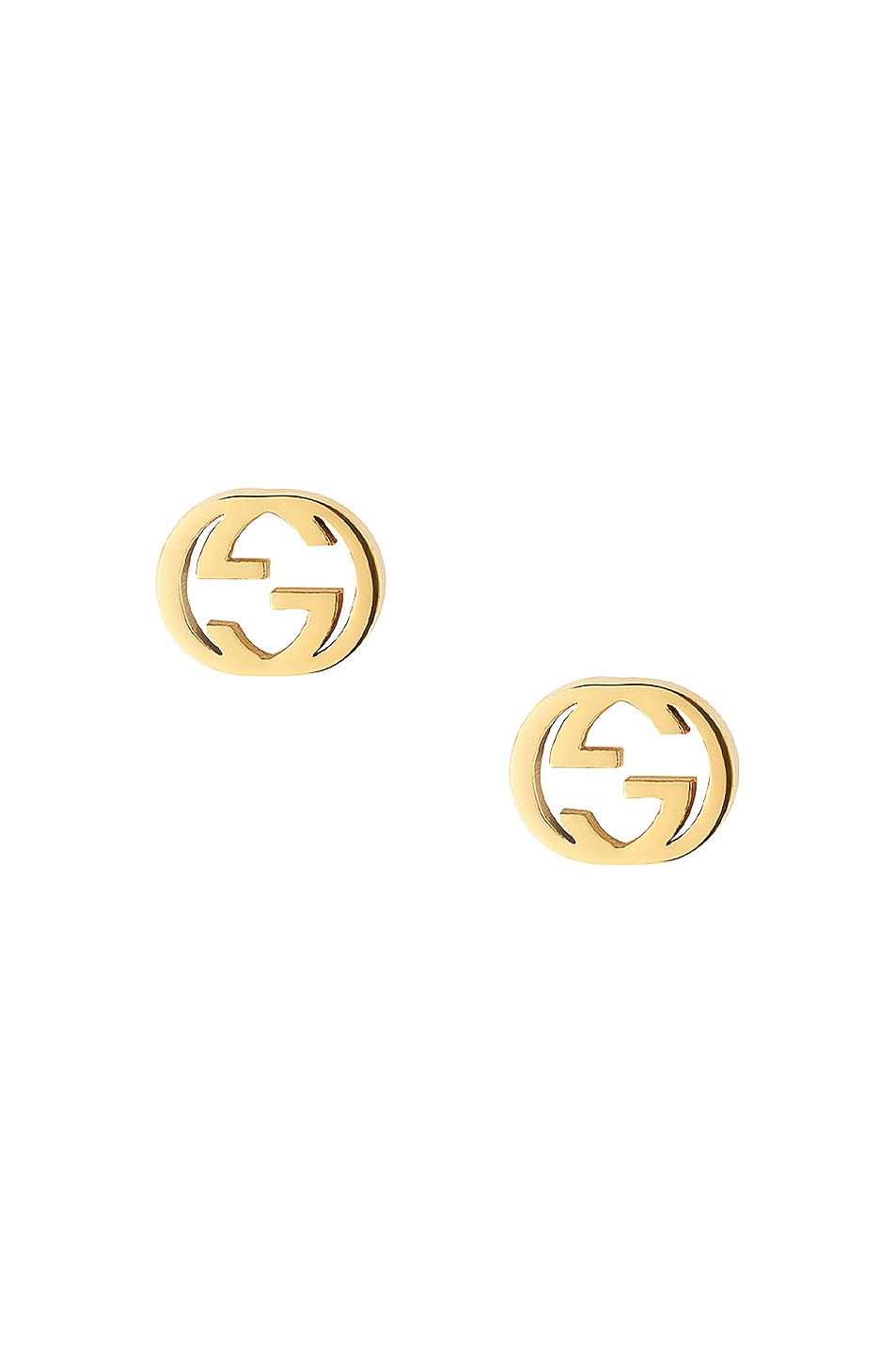 Image 1 of Gucci Interlocking G Butterfly Clasp Earrings in Yellow Gold