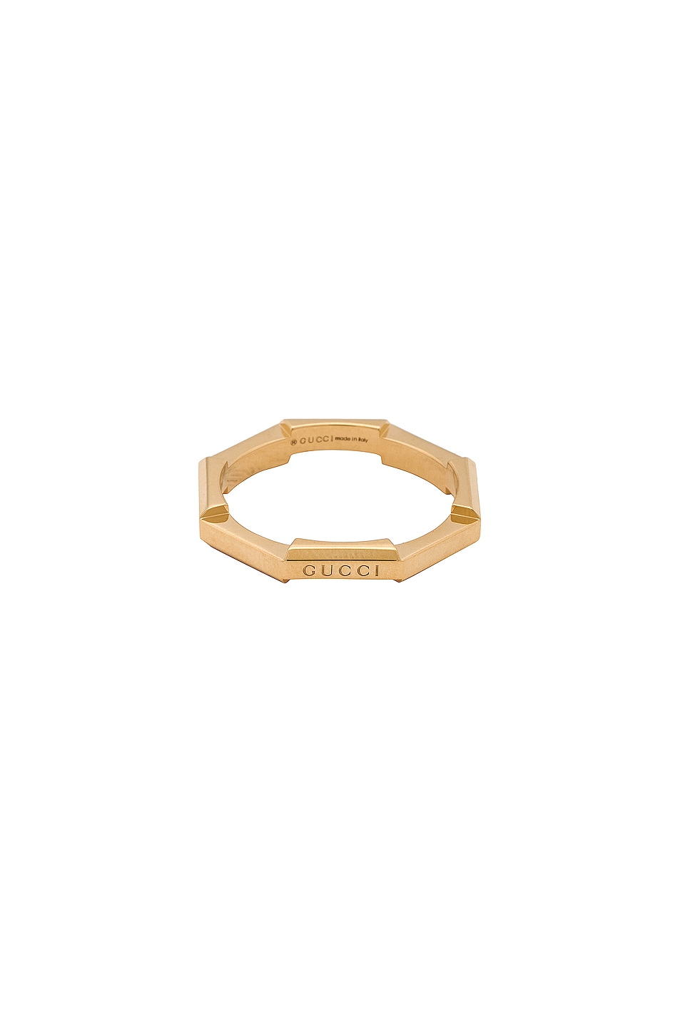 Image 1 of Gucci Link To Love Mirrored Ring in Yellow Gold