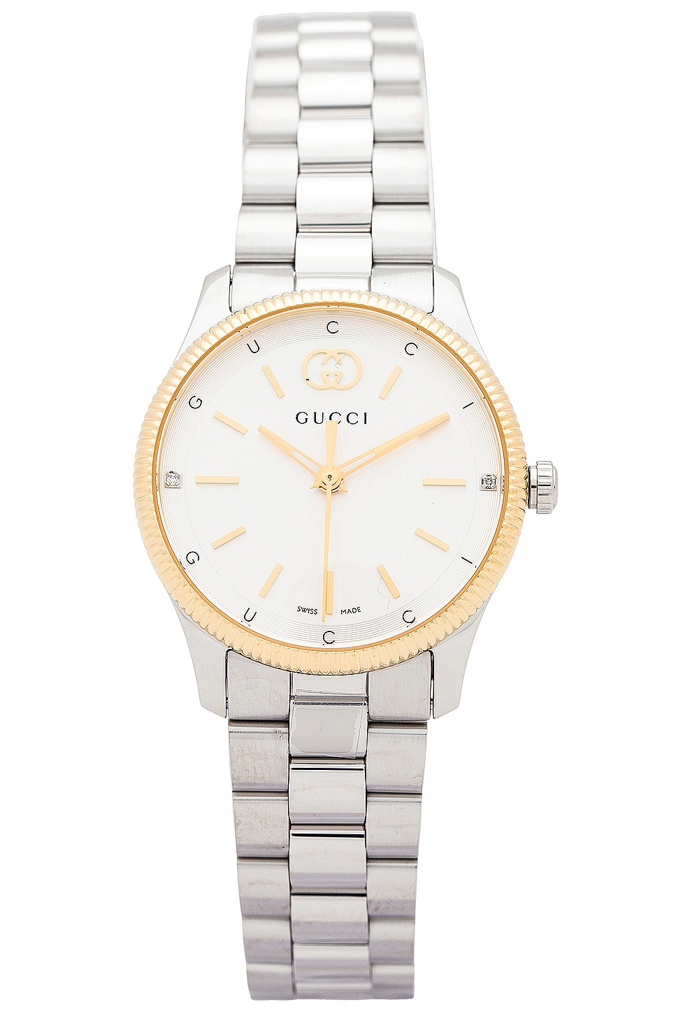 Image 1 of Gucci G-Timeless Slim Watch in Gold & Silver