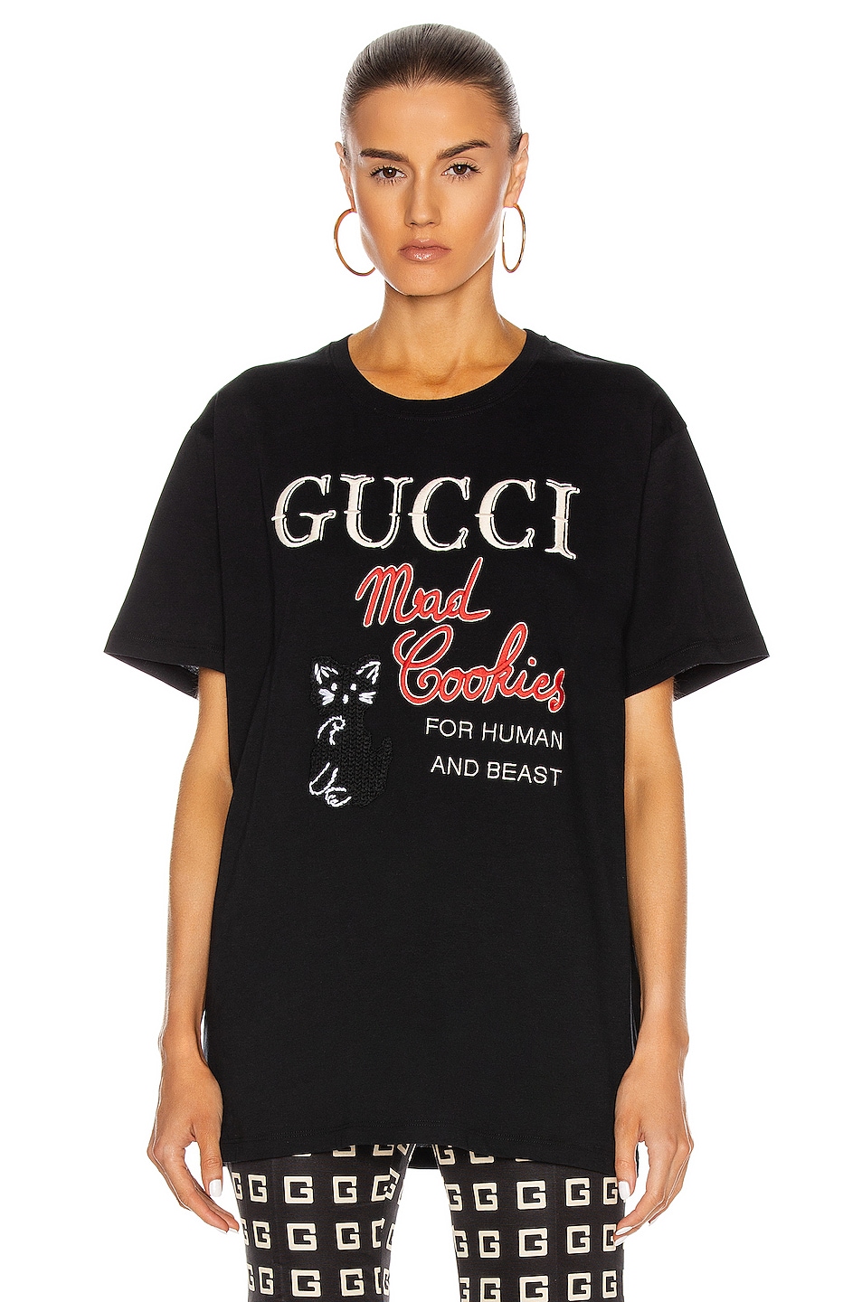Gucci Mad Cookies Embroidered T Shirt in Black | FWRD
