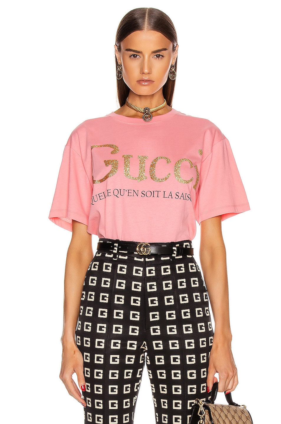 Image 1 of Gucci Short Sleeve T Shirt in Rose Bud & Mult