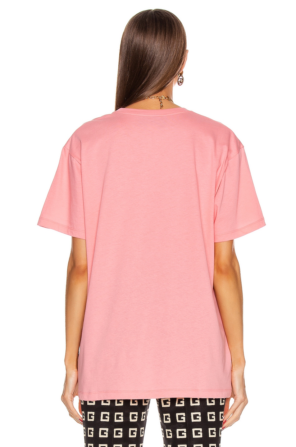 Gucci Embroidered Roses Short-sleeved T-shirt Pink Cotton main image 0