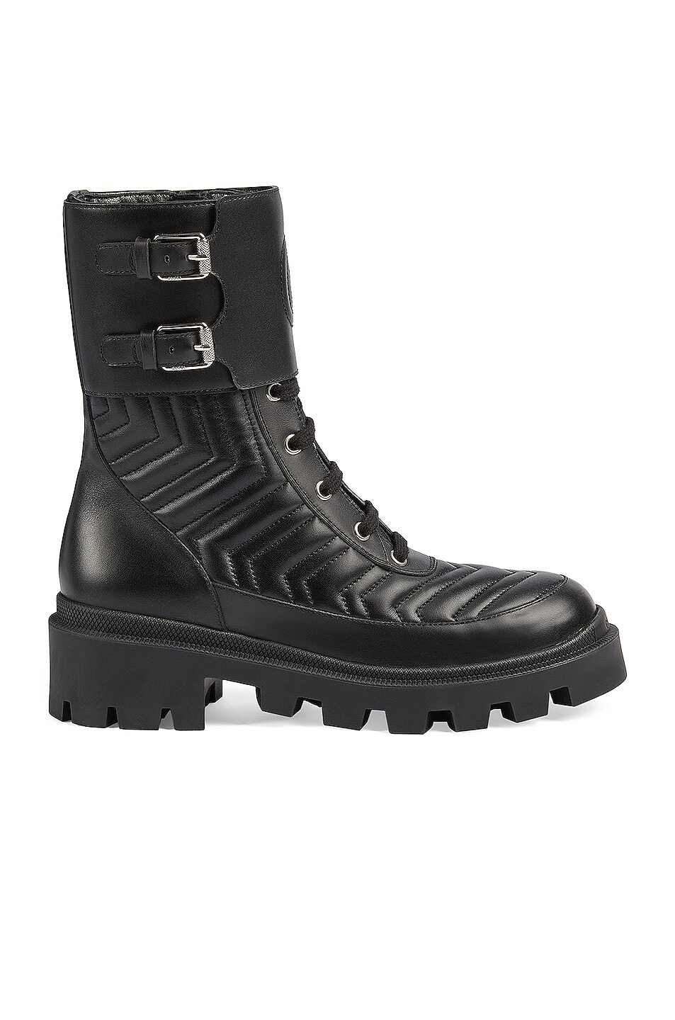 Image 1 of Gucci Frances Leather Boots in Nero