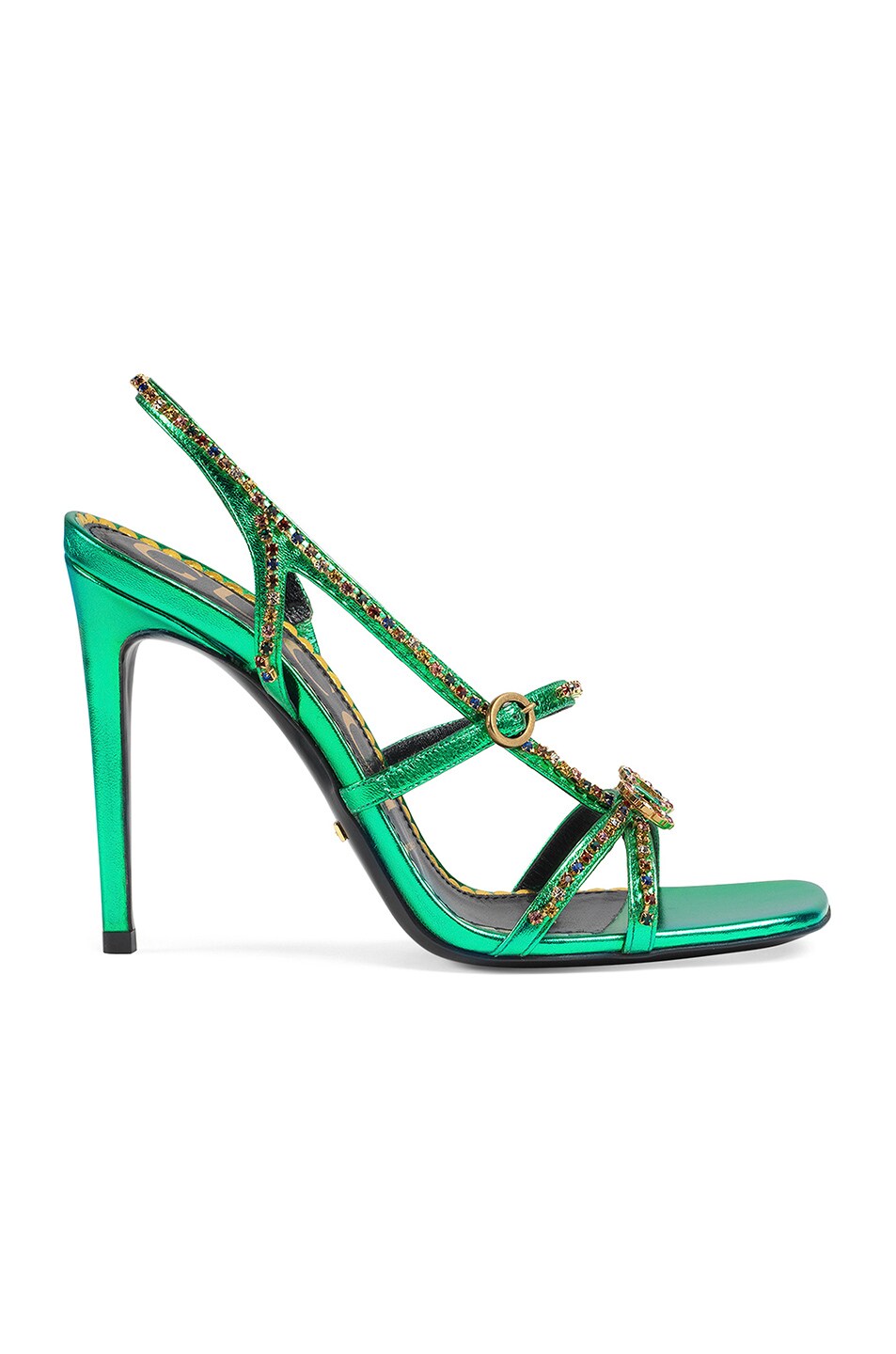 Image 1 of Gucci Metallic Strap Sandals in Jasmine Green