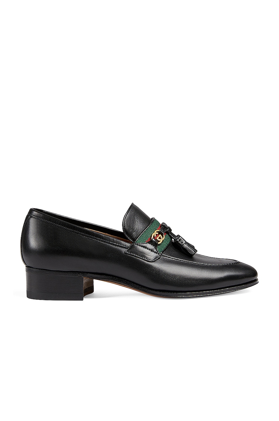 Image 1 of Gucci Paride Leather Moccasins in Black