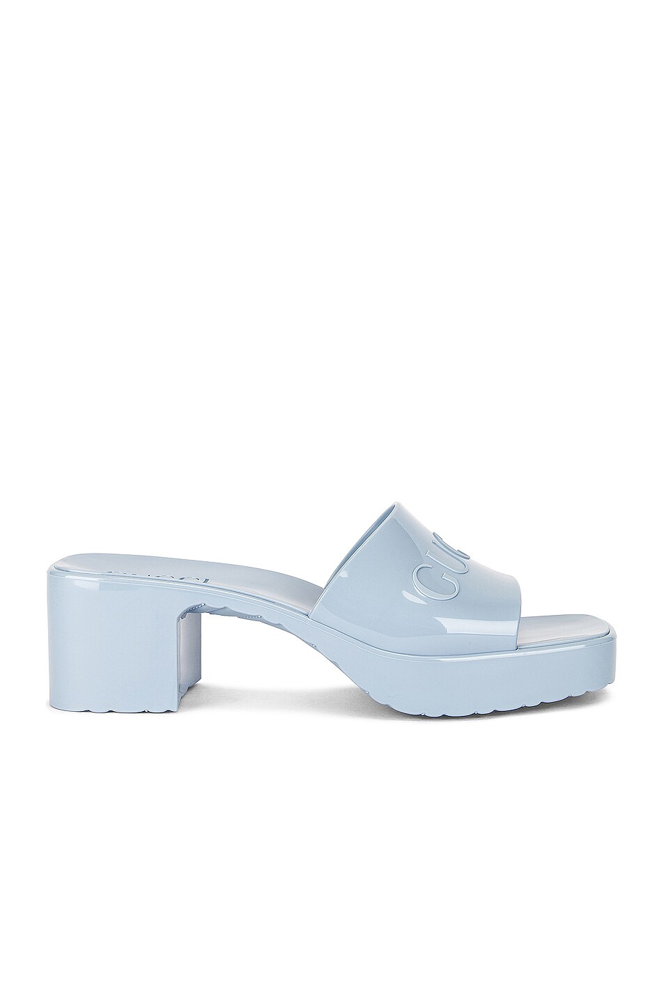 Image 1 of Gucci Plastique Rubber Sandals in Porcelain Light Blue